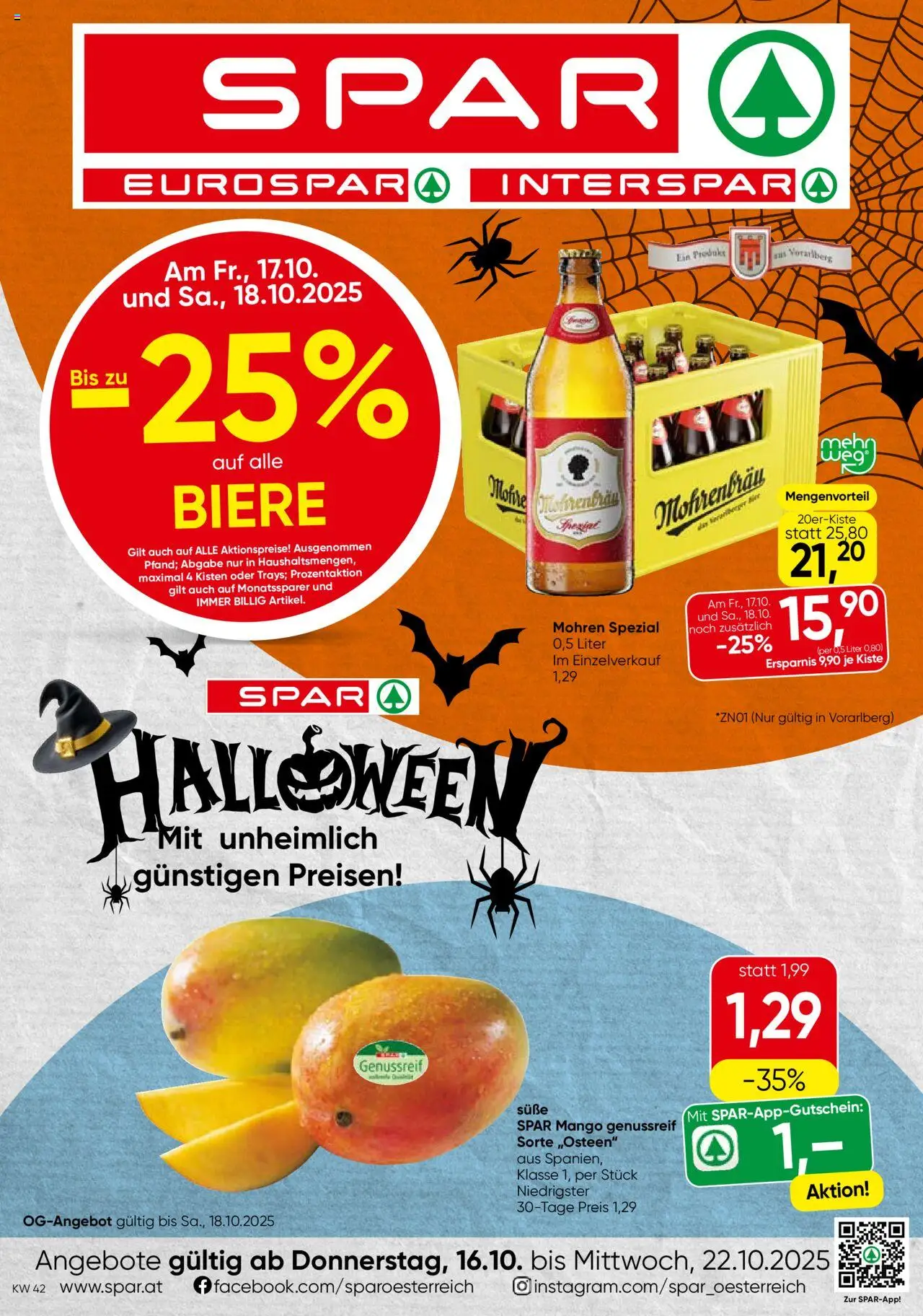 Spar Flugblatt - Vorarlberg gültig ab 16.10.2025 | Seite: 1 | Produkte: Mango