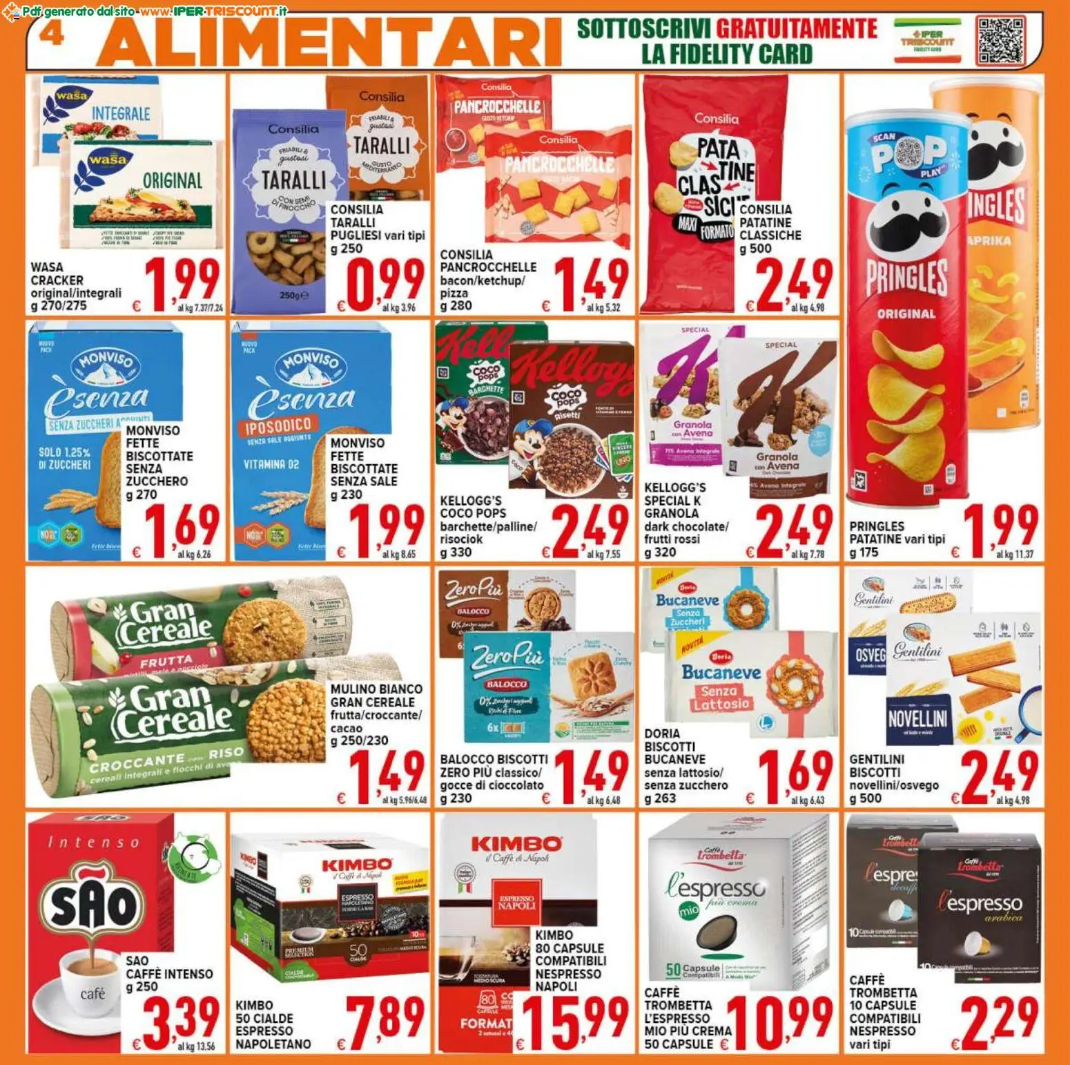 Volantino Ipertriscount del 07.01.2026 | Pagina: 4 | Prodotti: Cereali, Patatine, Biscotti, Taralli