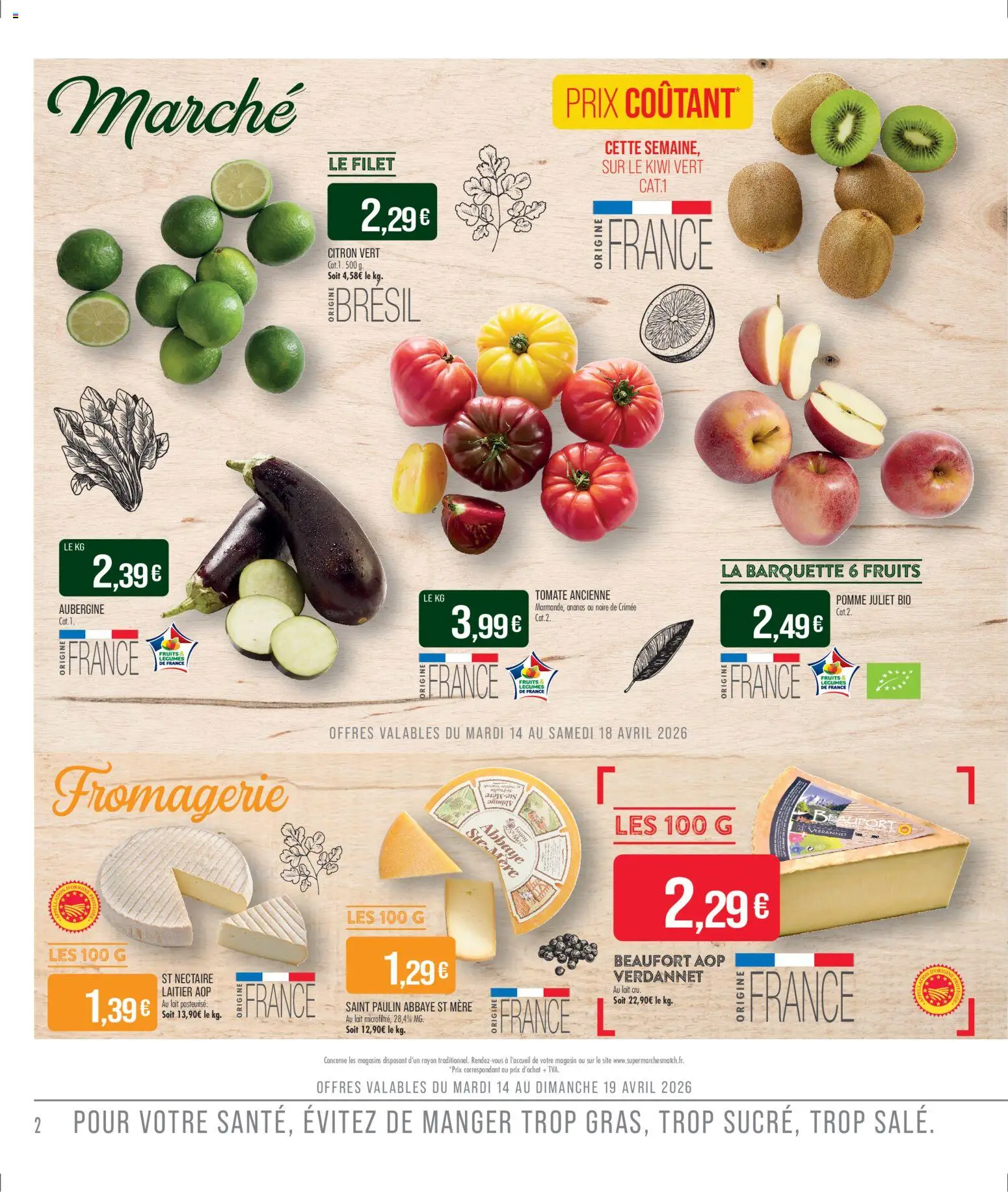 {H1} | Page: 2 | Produits: Beaufort, Citron vert, Pomme, Aubergine
