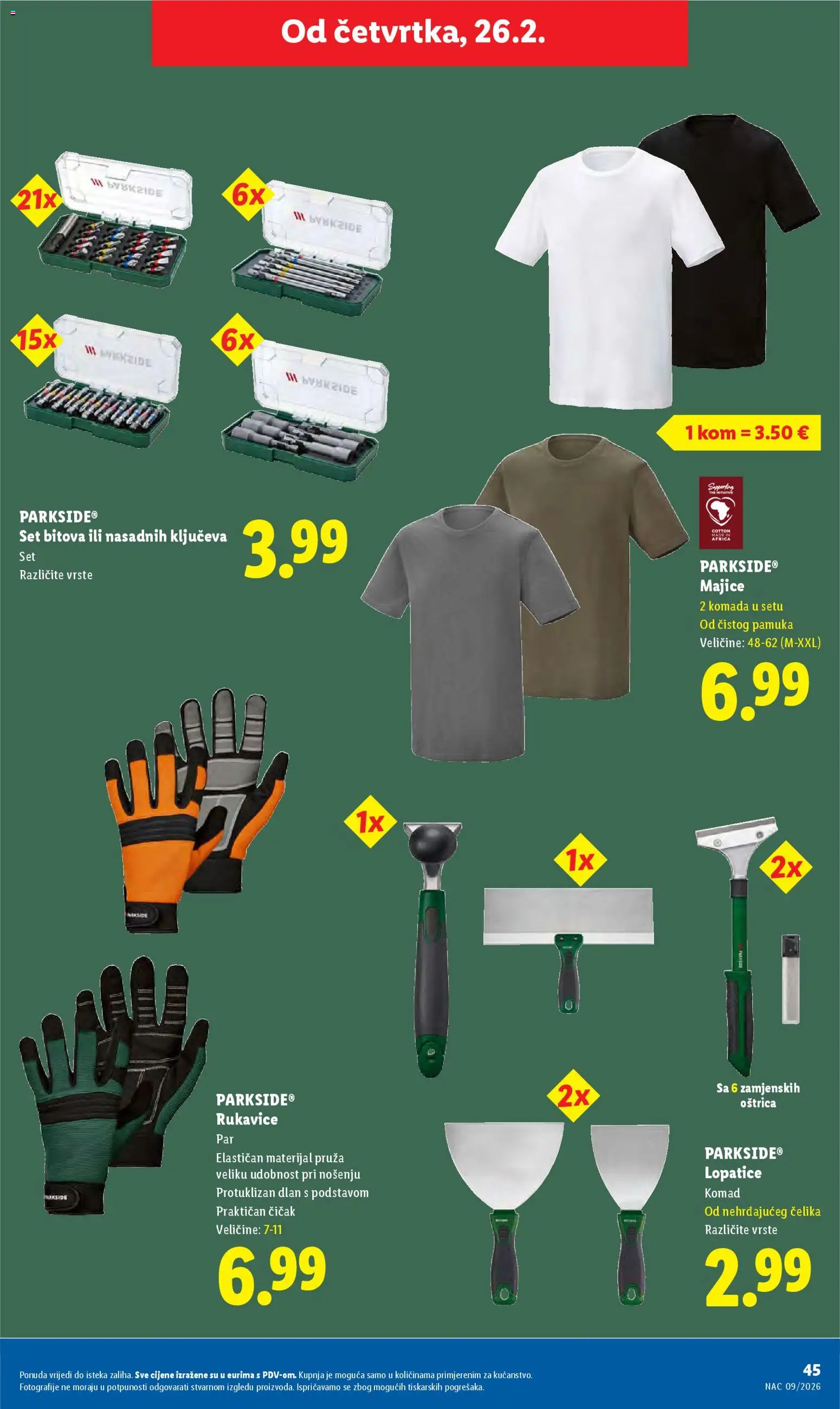 Lidl katalog | vrijedi od 23.02.2026 | Stranica: 45 | Proizvodi: Rukavice, Parkside