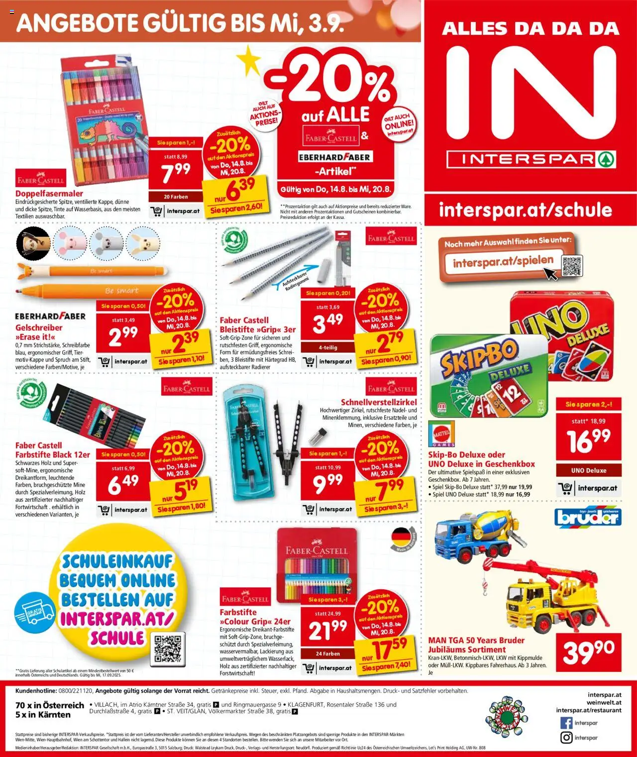 Interspar Flugblatt - Kärnten gültig ab 14.08.2025 | Seite: 20 | Produkte: Spiel