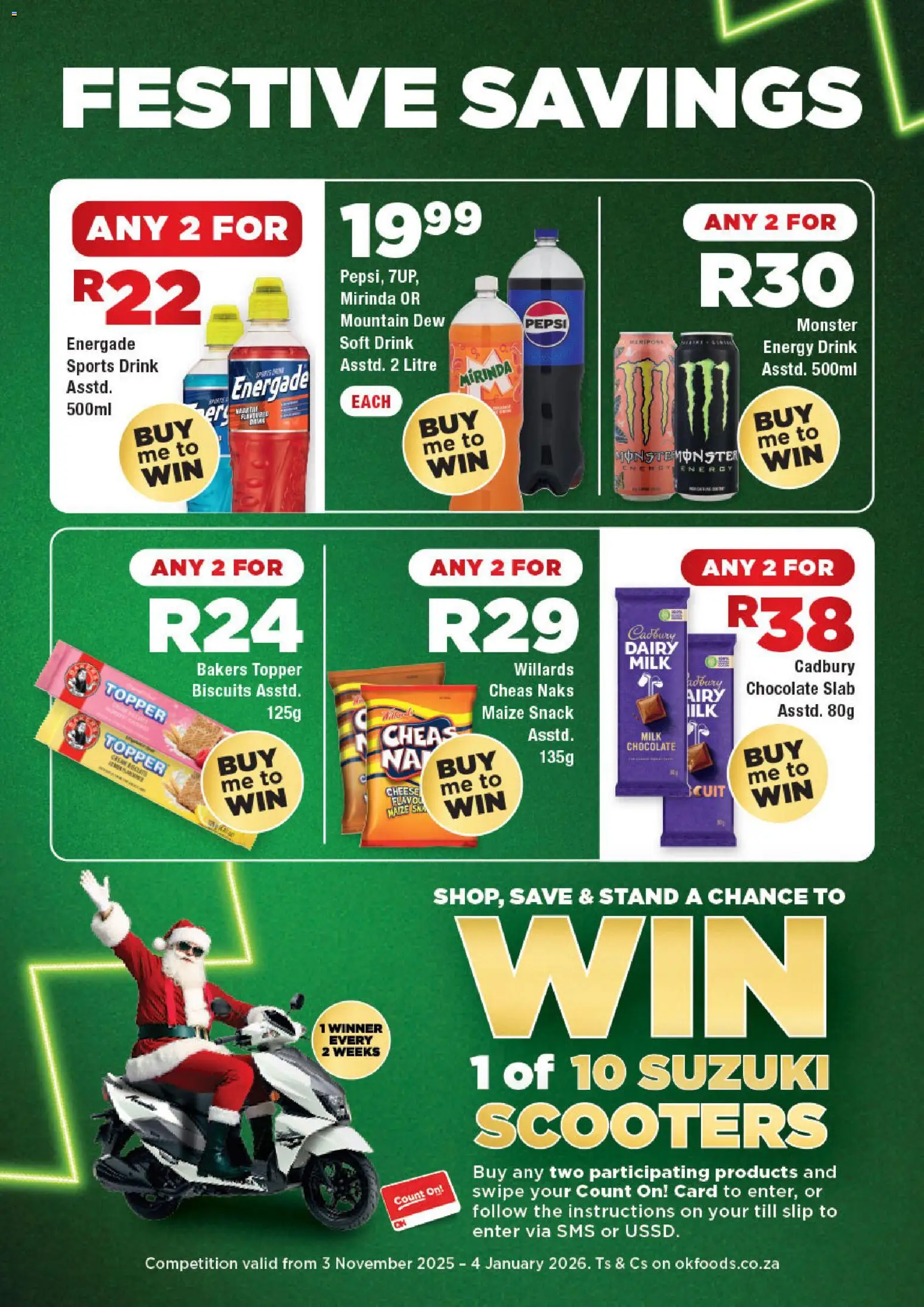 New OK Foods catalogue – valid from 03.11.2025 | Page: 3 | Products: Milk, Biscuits, Chocolate