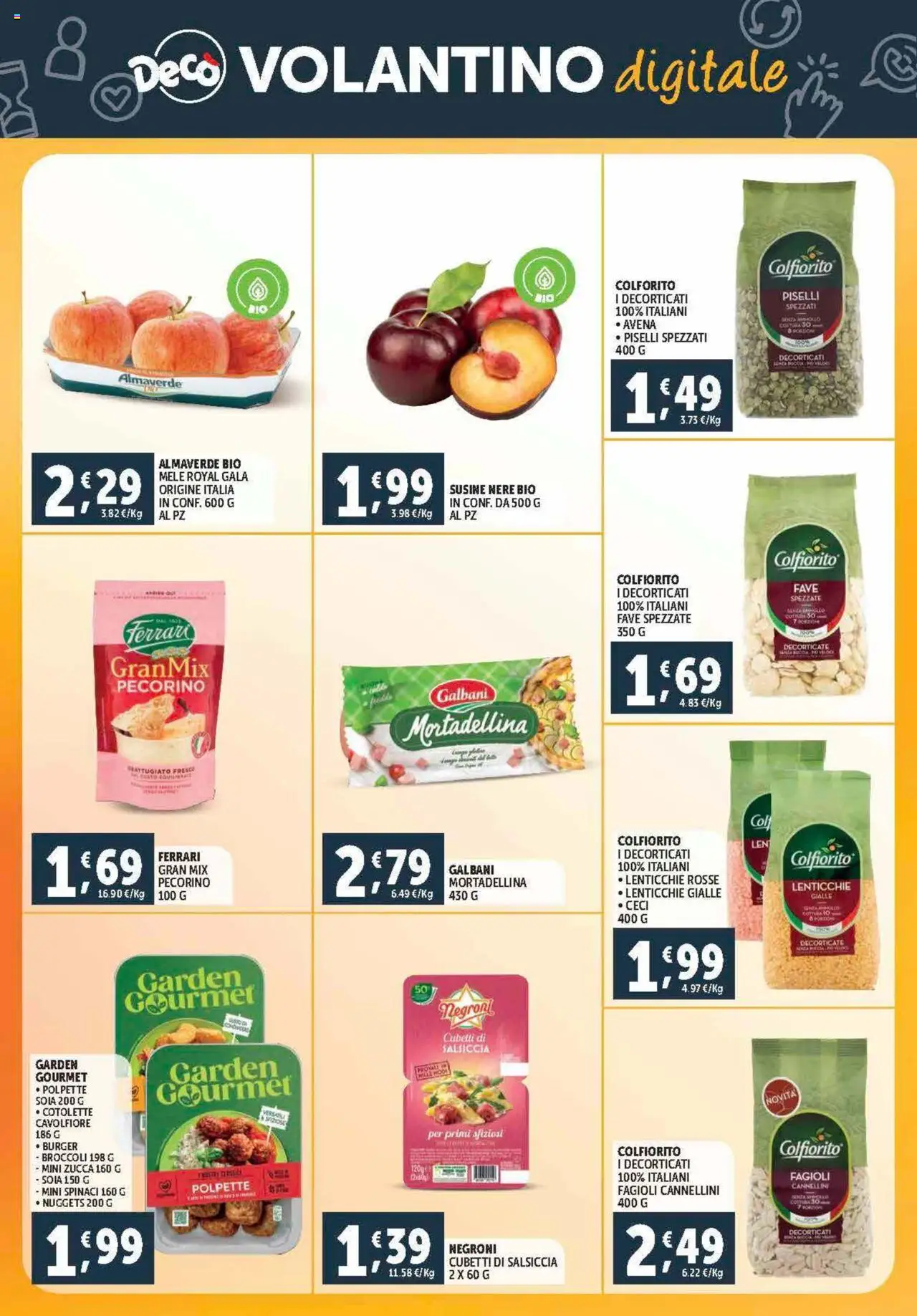 Volantino Decò del 21.08.2025 | Pagina: 22 | Prodotti: Salsiccia, Zucca, Piselli, Broccoli