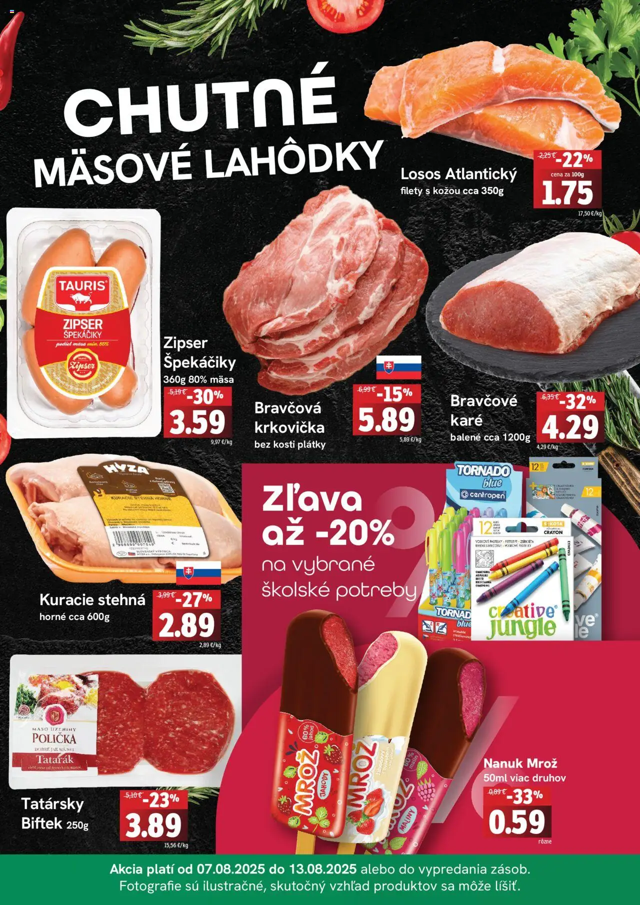Fresh Leták │ platný od 07.08.2025 | Strana: 2 | Produkty: Nanuk, Kuracie stehná, Tatarák, Maliny