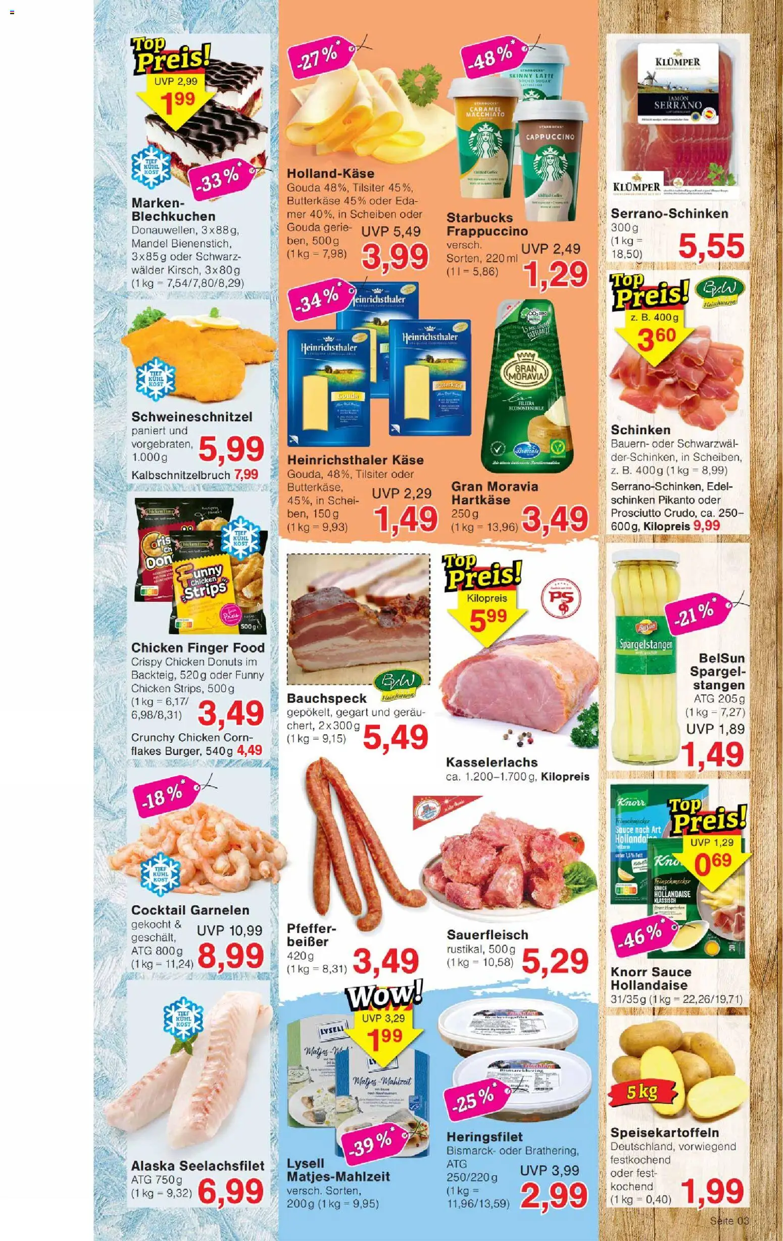 Wiglo Wunderland Prospekt 	 – gültig ab 20.04.2026 | Seite: 3 | Produkte: Käse, Gouda, Starbucks, Donuts