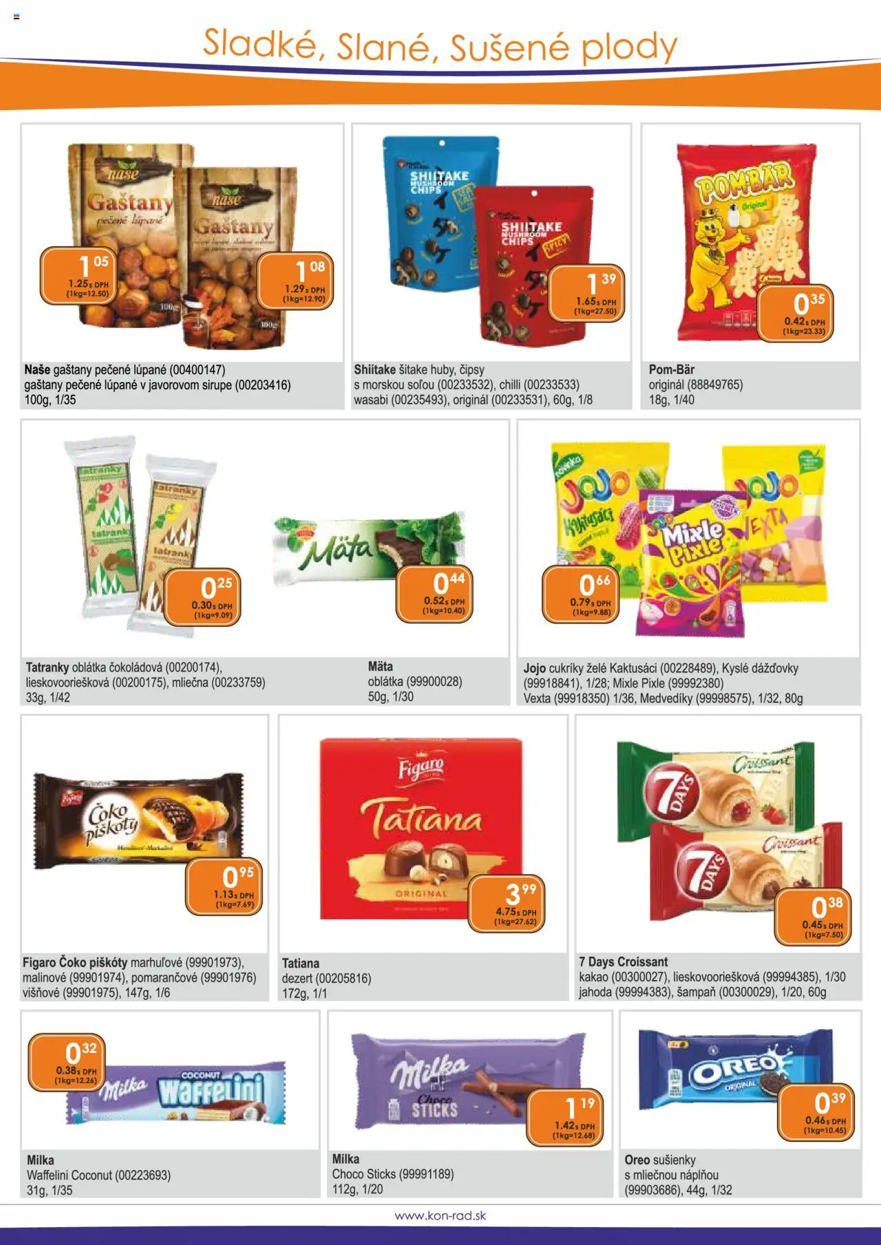 Nové KON - RAD akcie – leták je platný od 01.10.2025 | Strana: 29 | Produkty: Gaštany, Croissant, Chilli, Cukríky