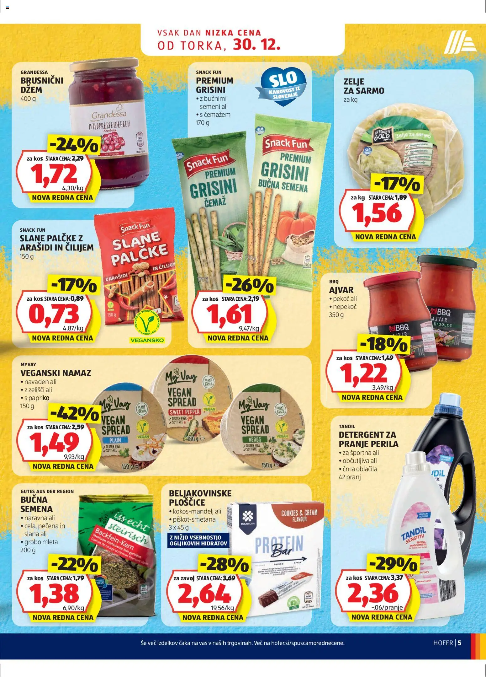 Hofer SI katalog | vrijedi od 30.12.2025 | Stranica: 5 | Proizvodi: Ajvar, Džem, Grisini, Namaz