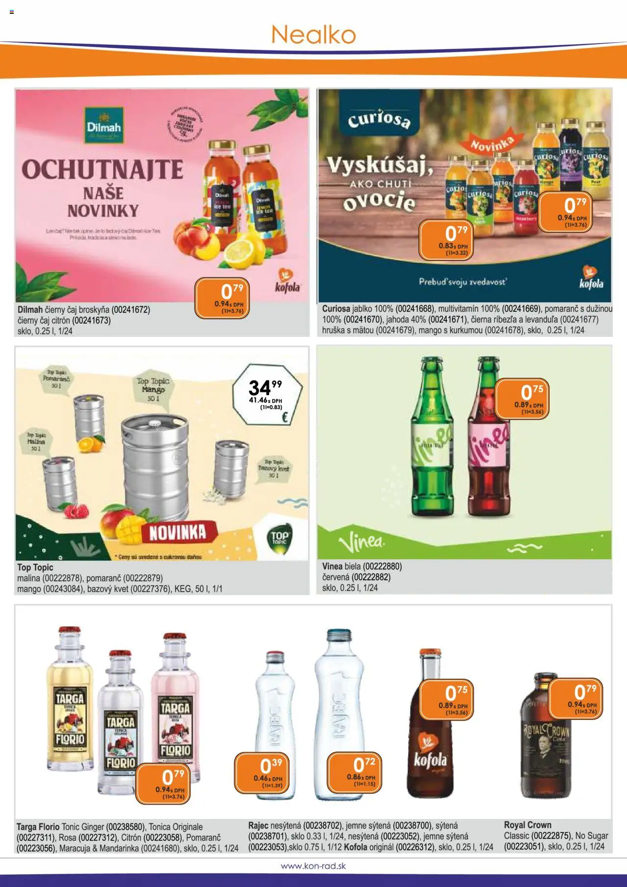 KON - RAD leták │ platný od 01.08.2025 | Strana: 32 | Produkty: Čaj, Rajec, Kofola, Ovocie