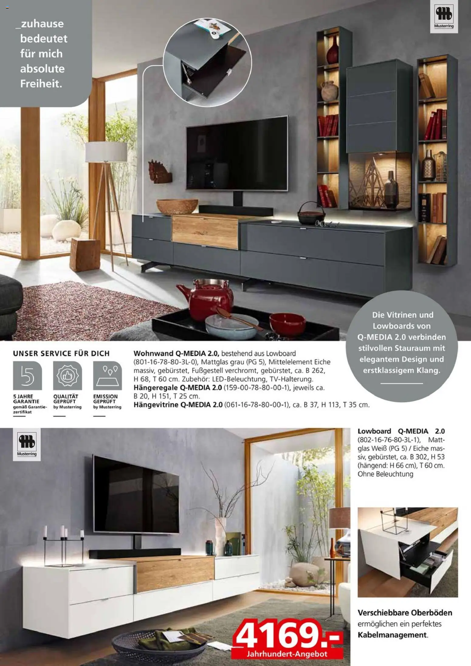 Segmüller Musterring  – gültig ab 03.11.2025 | Seite: 13 | Produkte: Wohnwand, Lowboard, Hängevitrine