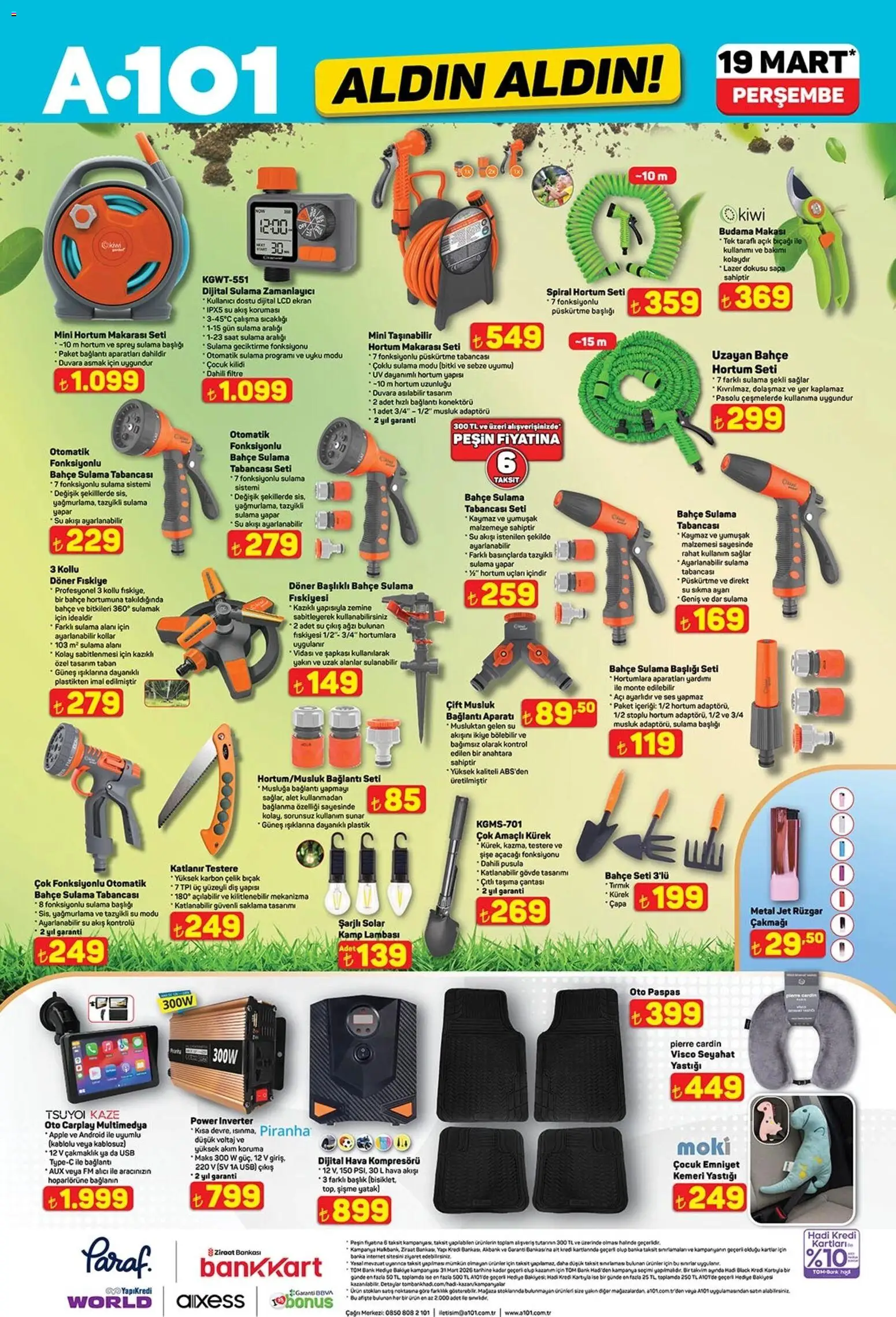 A101 - Katalog Aldın Aldın - 19.03.2026 tarihinden itibaren geçerlidir | Sayfa: 9 | Ürünler: Yatak, Su, Saat, USB