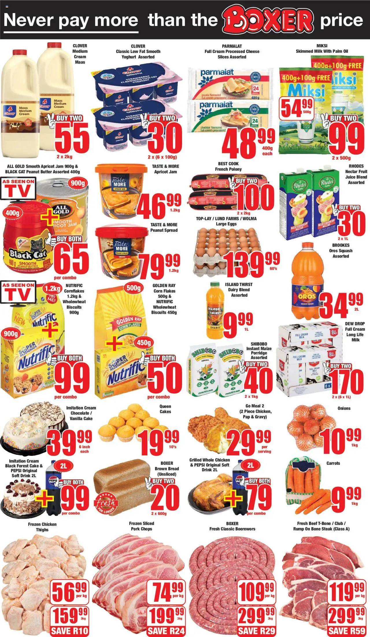 New Boxer catalogue – valid from 08.09.2025 | Page: 2 | Products: Corn, Yoghurt, Bread, Juice