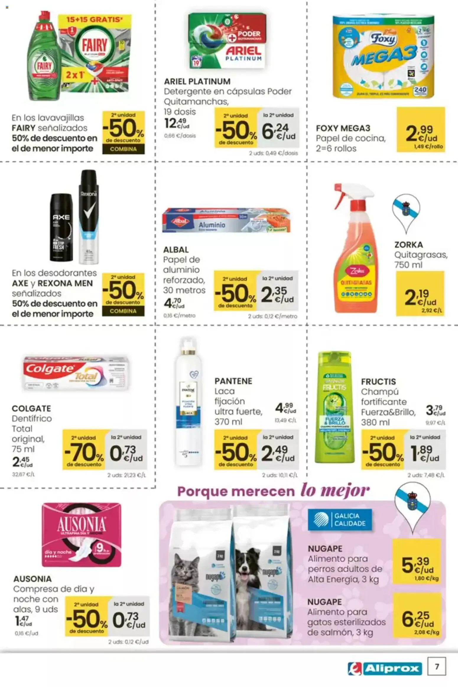 Eroski Aliprox  │ válido desde el 16.04.2026 | Página: 7 | Productos: Champú, Quitamanchas, Detergente, Lavavajillas
