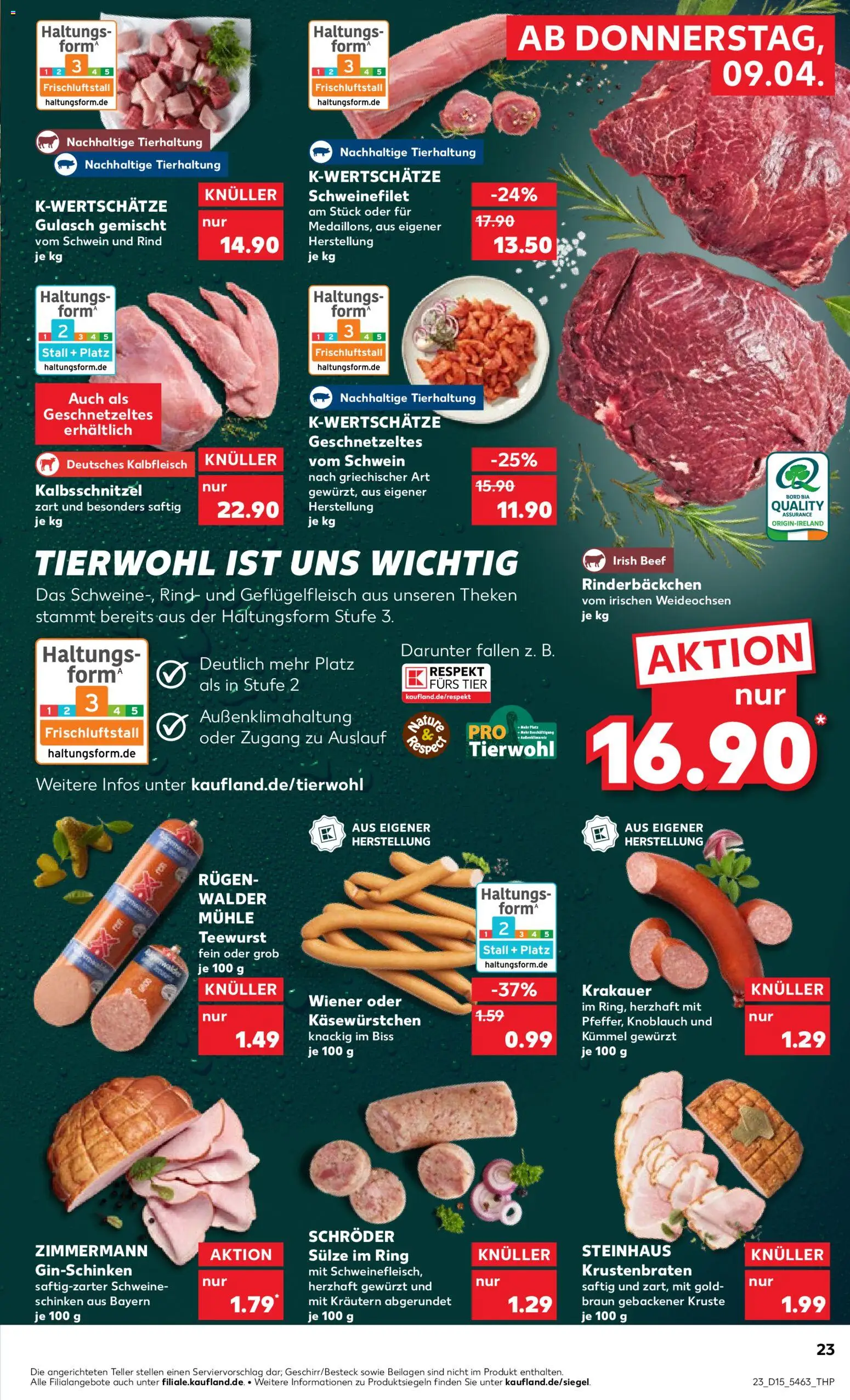 Kaufland Prospekt Hamburg	 – gültig ab 09.04.2026 | Seite: 23 | Produkte: Krustenbraten, Schweinefilet, Gulasch, Schinken