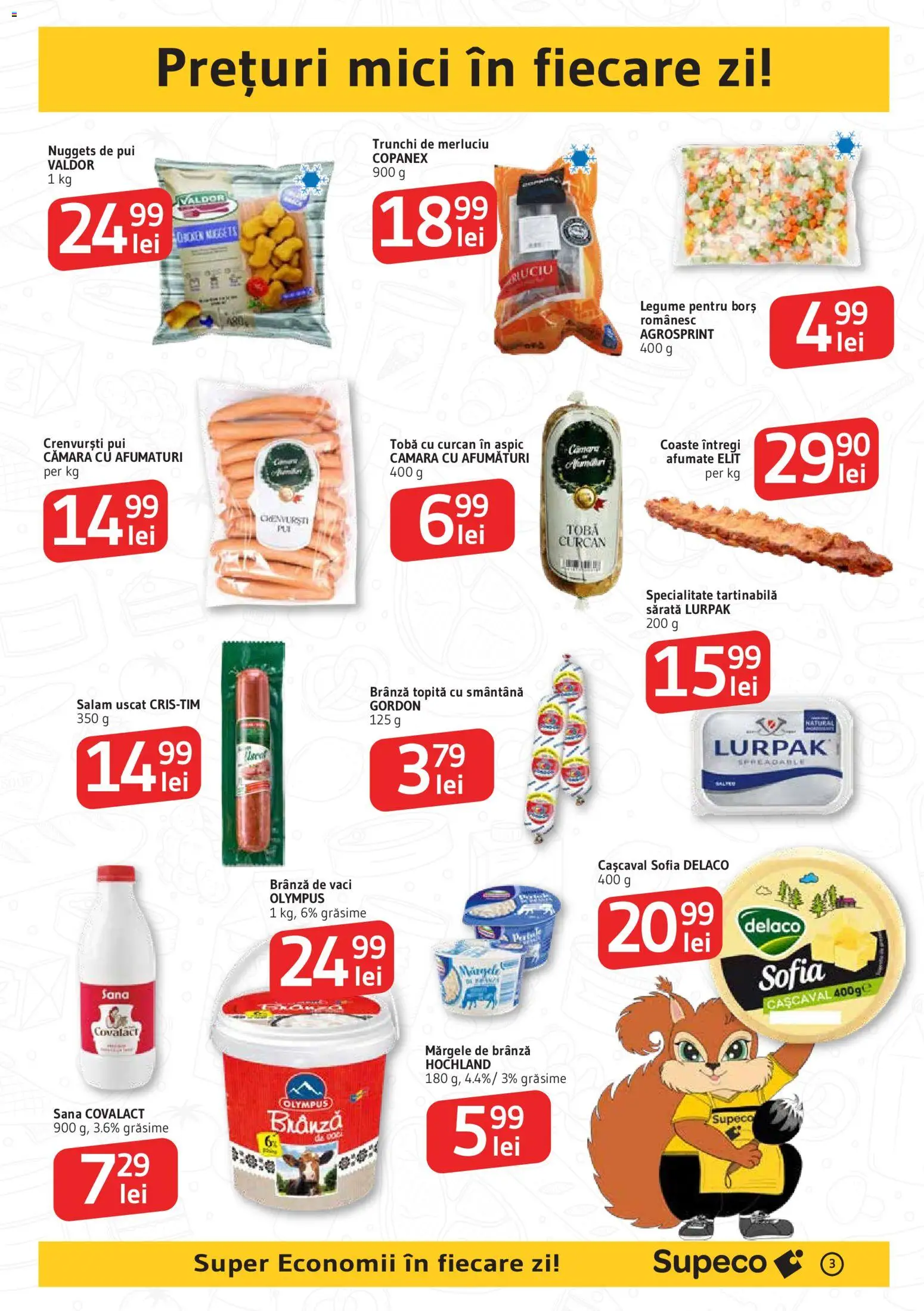 Noul catalog Supeco – valabil de la 19.02.2026 | Pagină: 3 | Produse: Cașcaval, Mici, Borș, Smântână