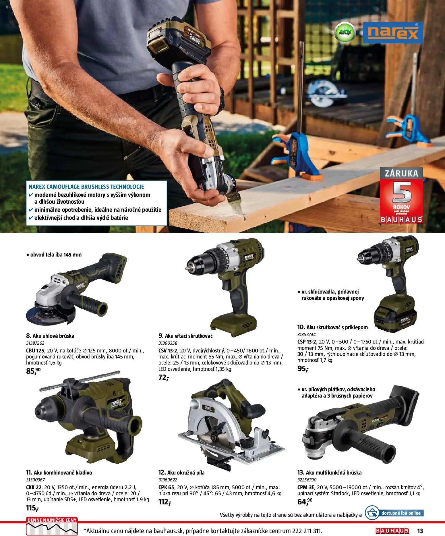 Nové Bauhaus akcie – leták je platný od 26.01.2026 | Strana: 13 | Produkty: Aku skrutkovač, Skrutkovač, Píla, Uhlová brúska