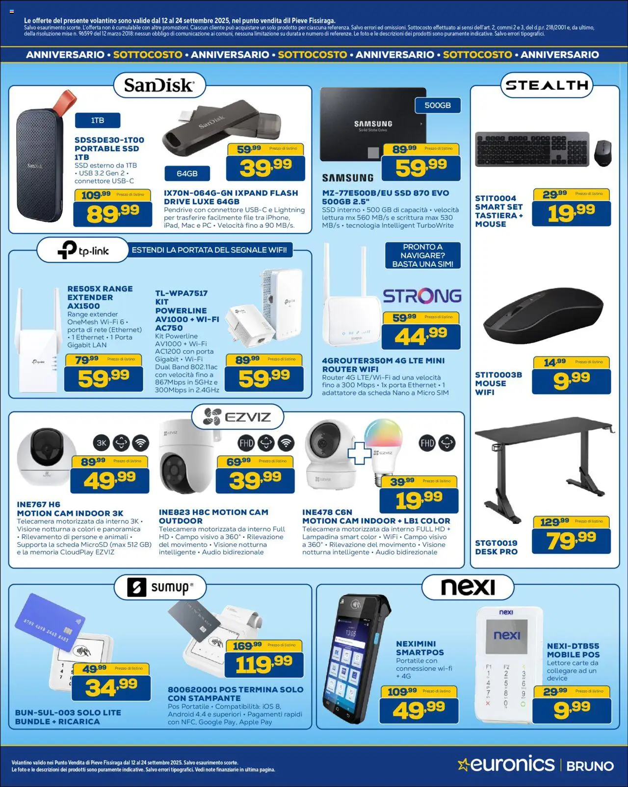 Volantino Euronics del 12.09.2025 | Pagina: 13 | Prodotti: Router, PC, Tastiera, Adattatore