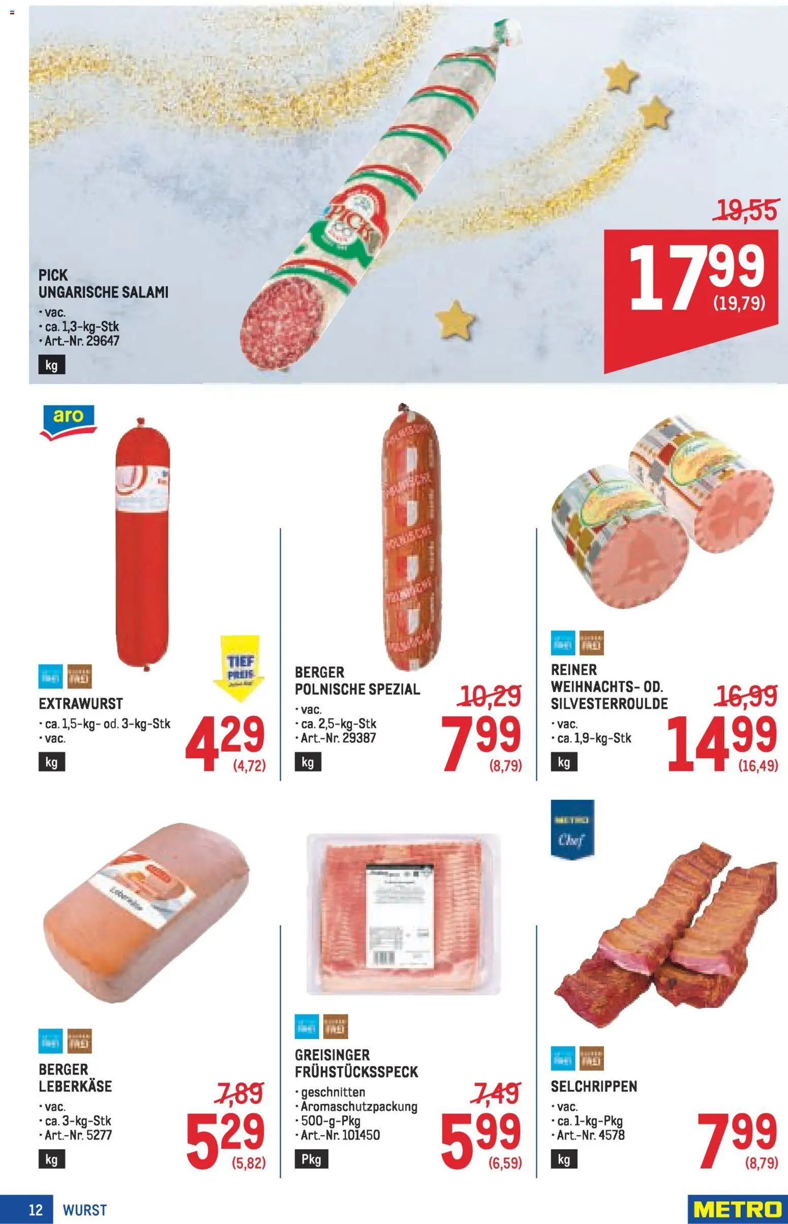 Metro angebote Profi gültig ab 11.12.2025 | Seite: 12 | Produkte: Wurst, Salami