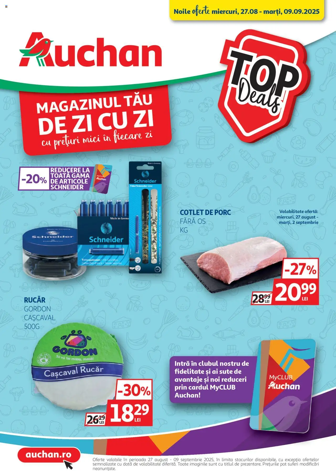 Catalog Auchan – valabil de la 27.08.2025 | Pagină: 1 | Produse: Lait de coco, Masă, Cașcaval, Mici