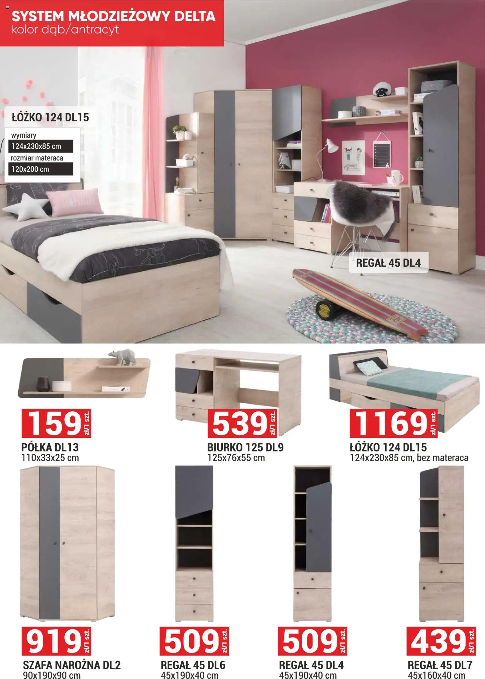 Merkury Market Gazetka - Meble, Wypoczynki, Materace od 01.12.2025 | Strona: 29 | Produkty: Łóżko, Szafa, Szafa Narożna, Regał