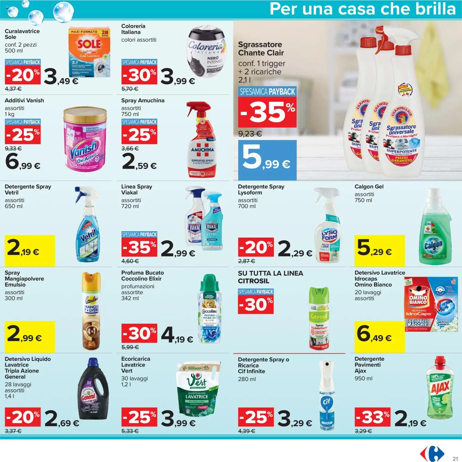 Volantino Carrefour del 17.02.2026 | Pagina: 21 | Prodotti: Detergente, Sgrassatore, Lavatrice, Profumo