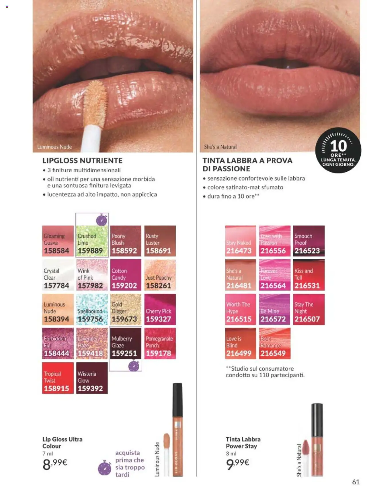 Volantino Avon del 01.09.2025 | Pagina: 61 | Prodotti: Lime, The, Blush
