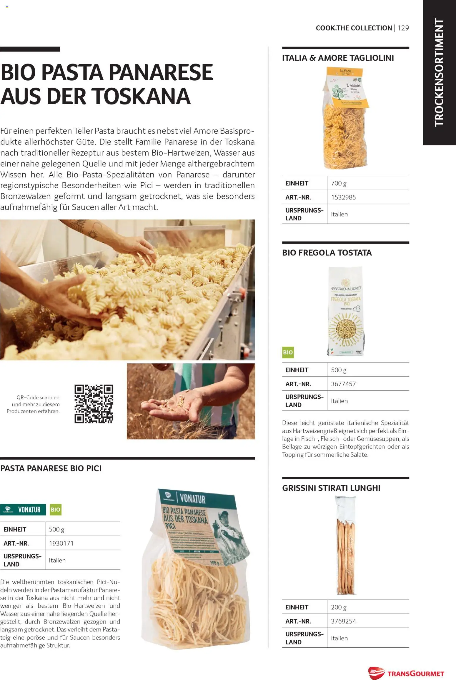 Transgourmet Cook Look-Book gültig ab 08.04.2026 | Seite: 129 | Produkte: Pasta, Wasser