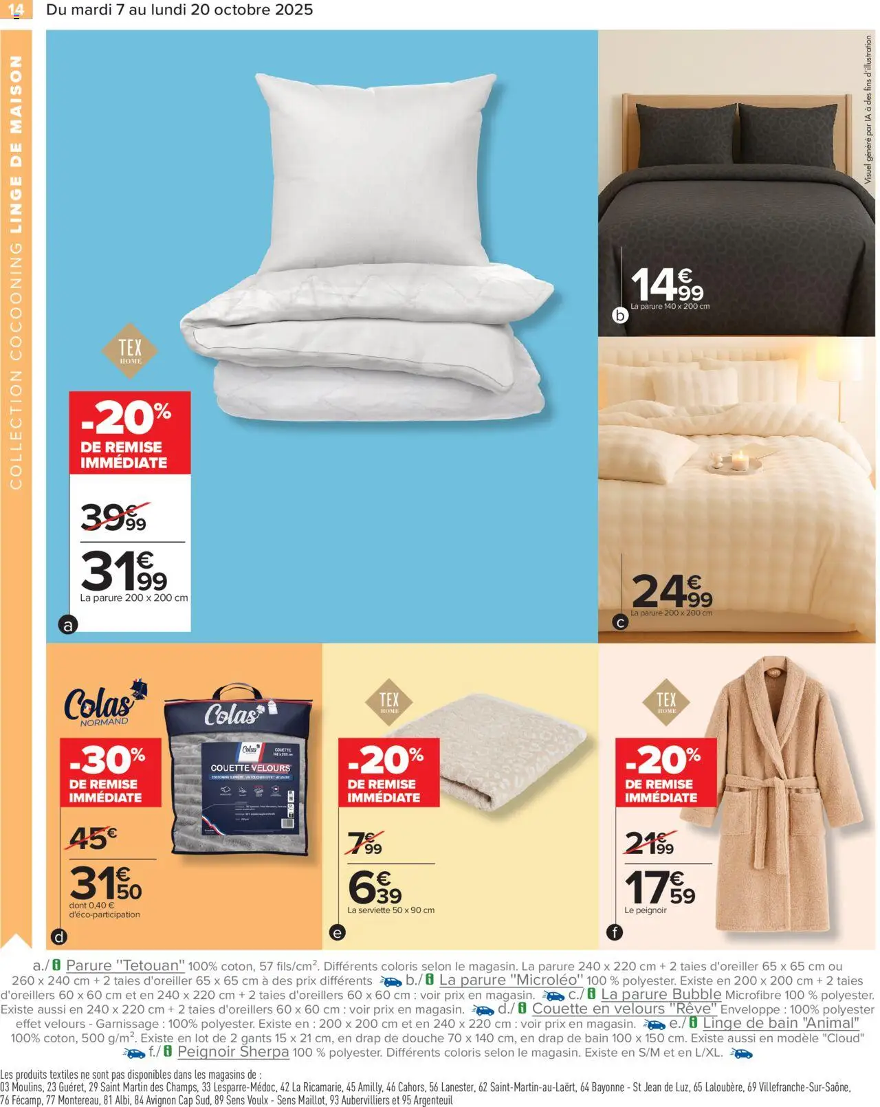{H1} | Page: 16 | Produits: Peignoir, Enveloppe, Couette, Gants