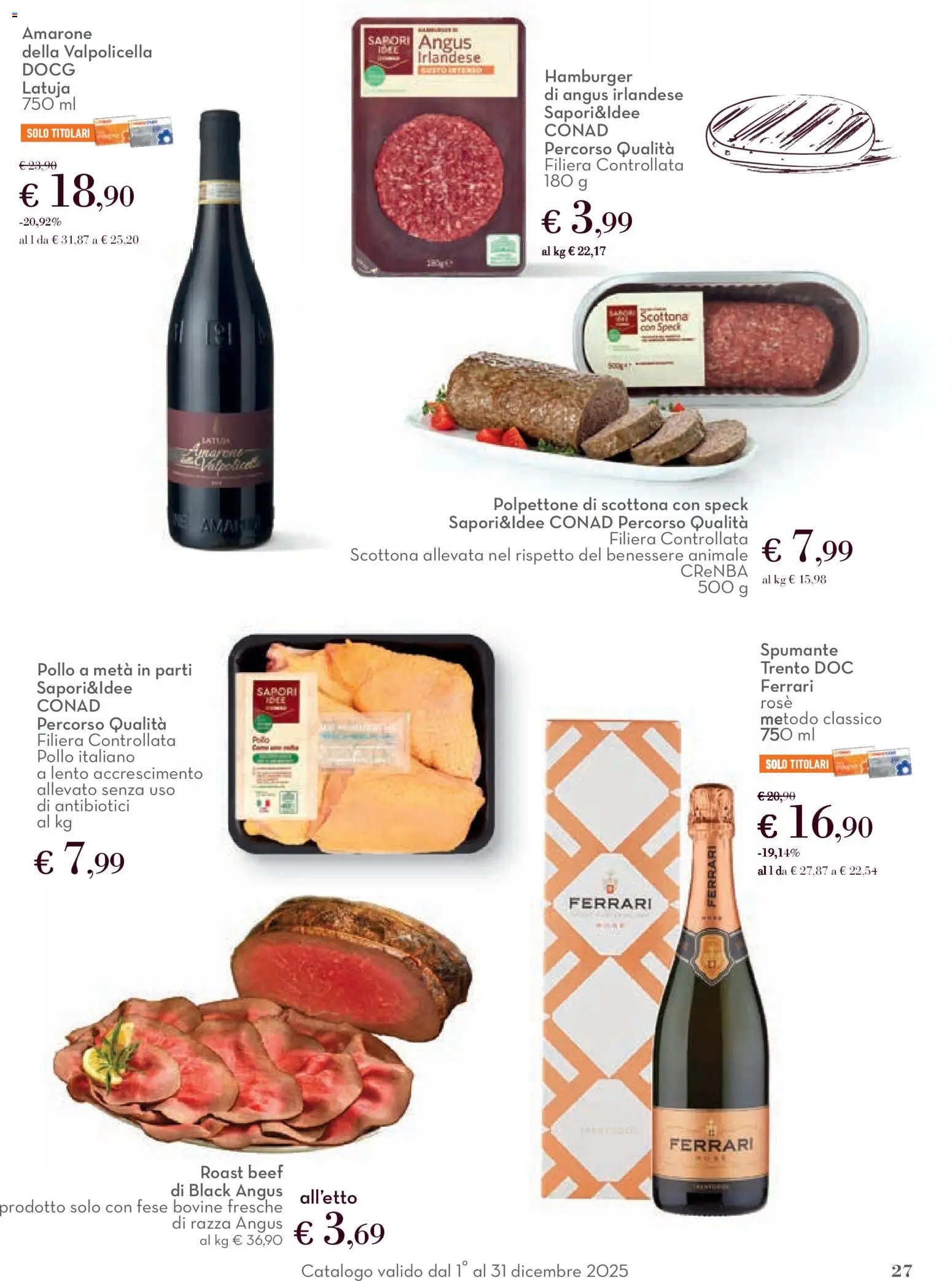 Volantino Conad del 01.12.2025 | Pagina: 27 | Prodotti: Speck, Pollo, Spumante, Amaro