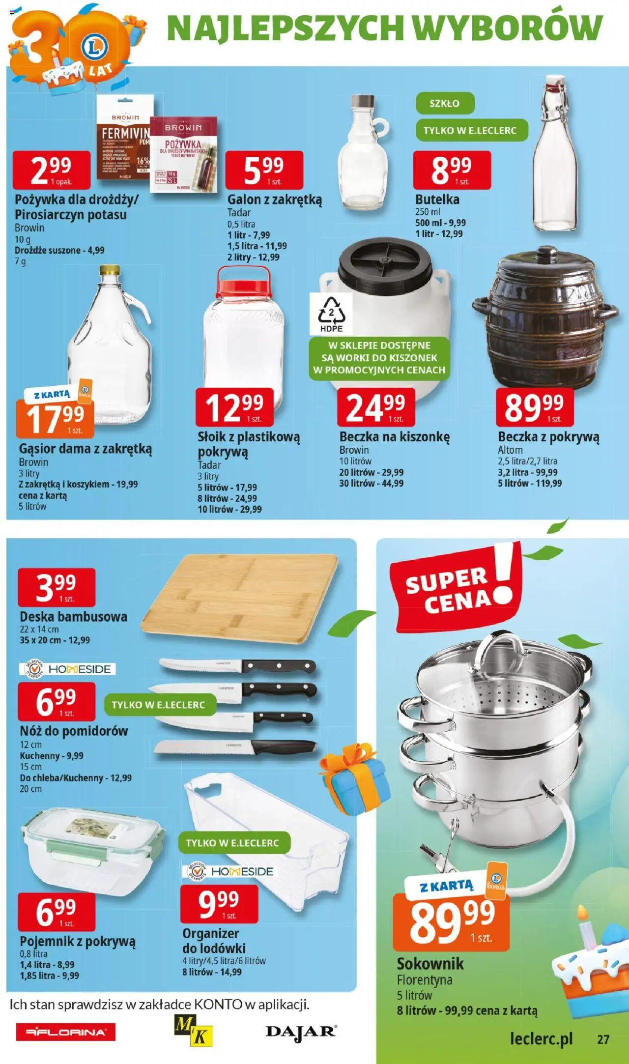 E.Leclerc Gazetka - Kłodzko od 10.06.2025 | Strona: 27 | Produkty: Karta, Kiwi, Sokownik