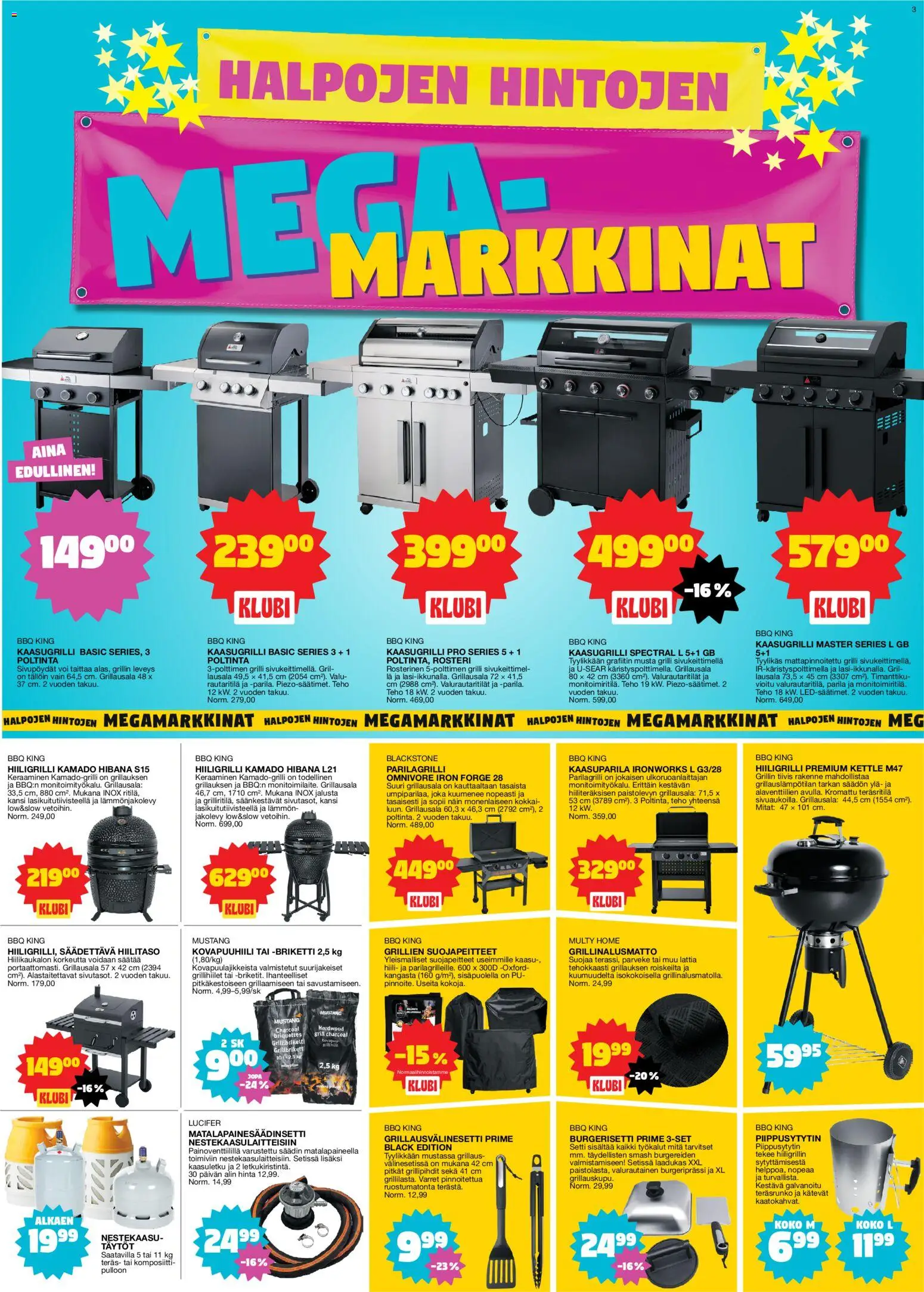 Tokmanni tarjoukset – voimassa 06.04.2026 alkaen | Sivu: 3 | Tuotteet: Grilli, Briketti, Jalusta, Kaasugrilli