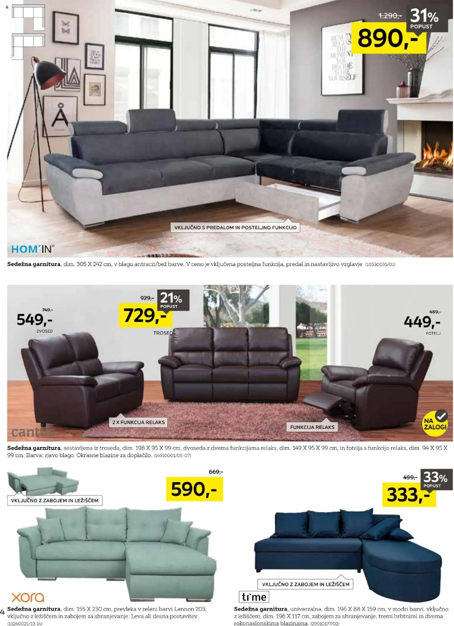 Novi XXXL Lesnina katalog ponudbe – veljaven od 19.01.2026 | Stran: 4 | Izdelki: Trosed, Prevleka, Fotelj, Barva
