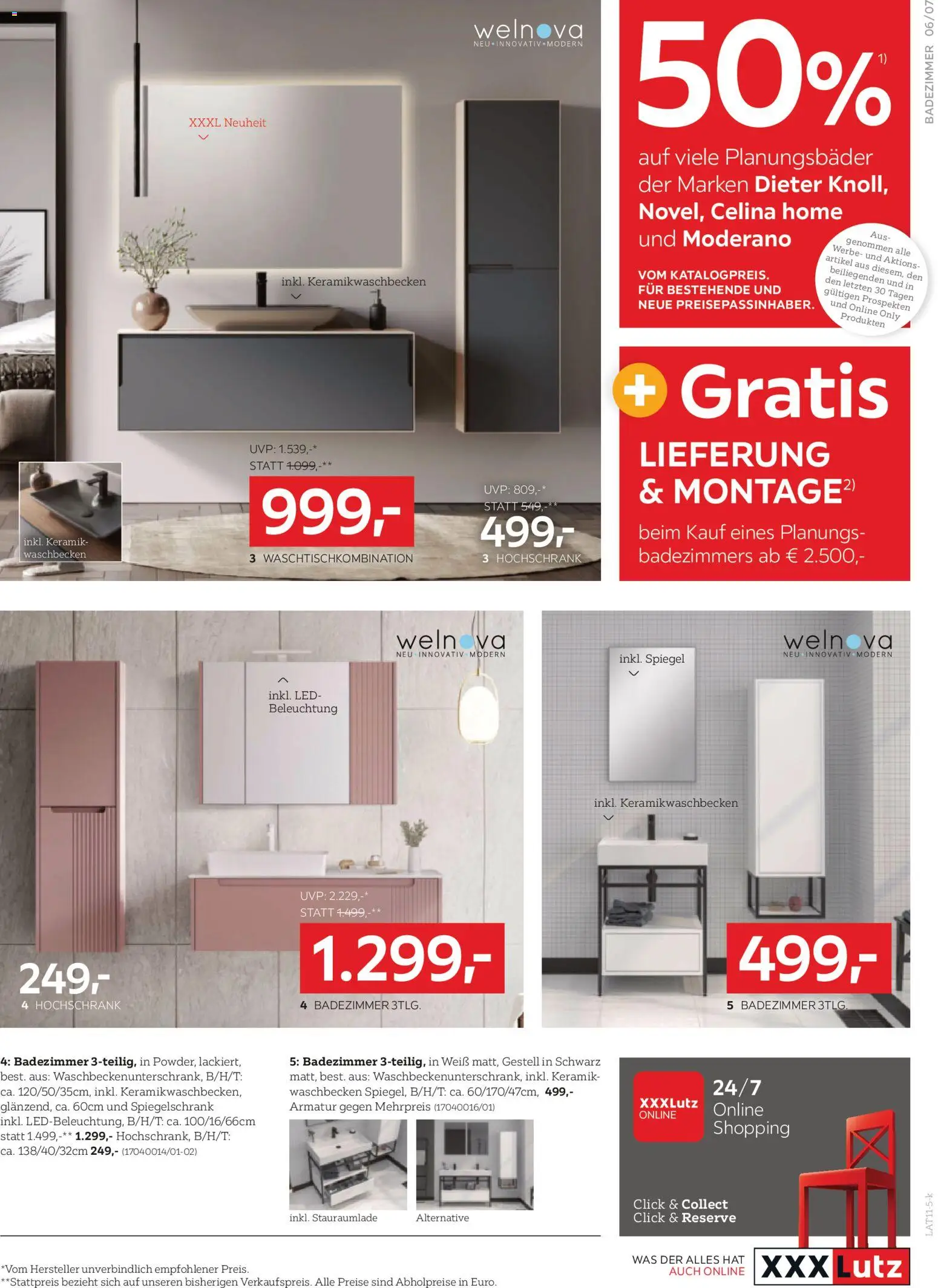 XXXLutz Prospekt aktuell gültig ab 04.11.2025 | Seite: 7 | Produkte: Waschbecken, Spiegel