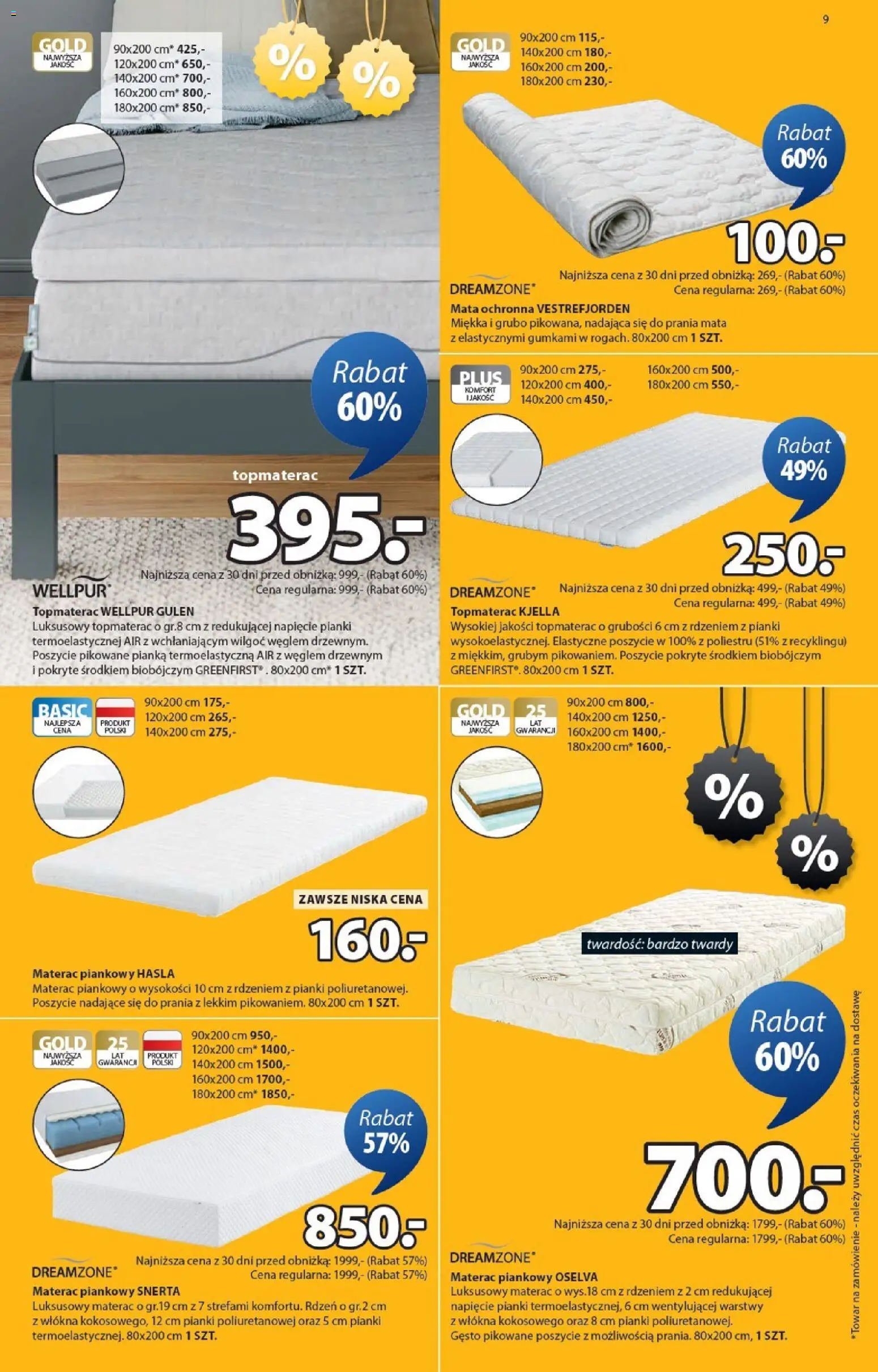 JYSK Gazetka od 31.12.2025 | Strona: 9 | Produkty: Materac, Pianki