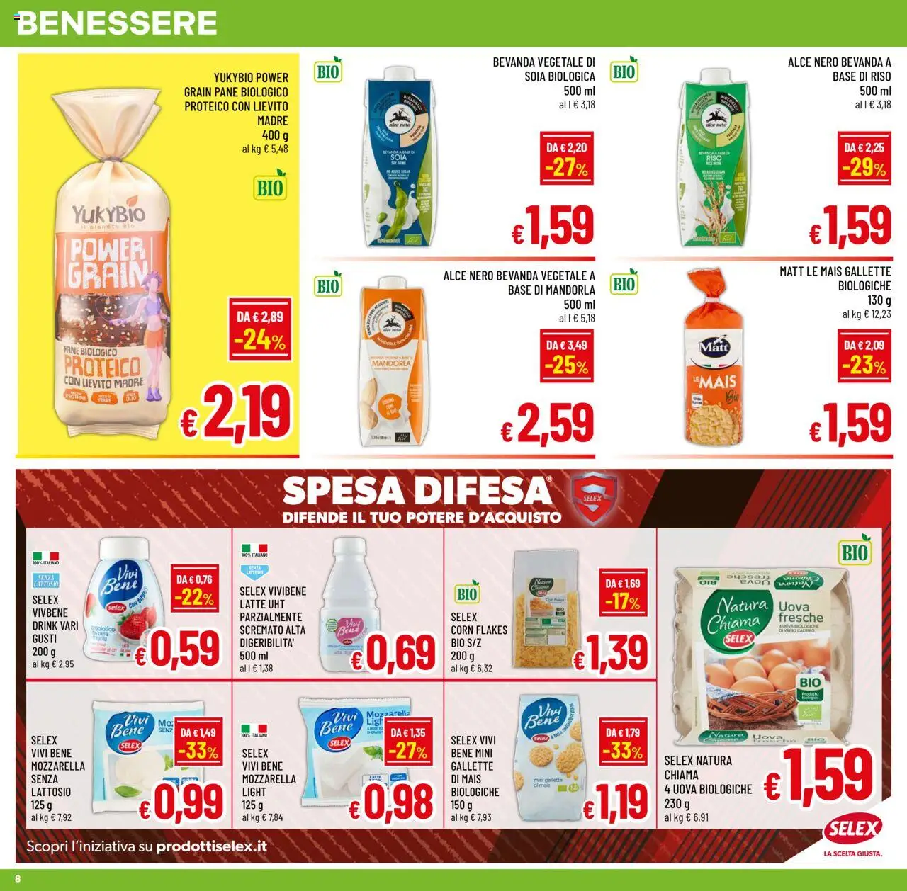 Volantino A&O del 15.09.2025 | Pagina: 8 | Prodotti: Uova, Pane, Riso, Latte