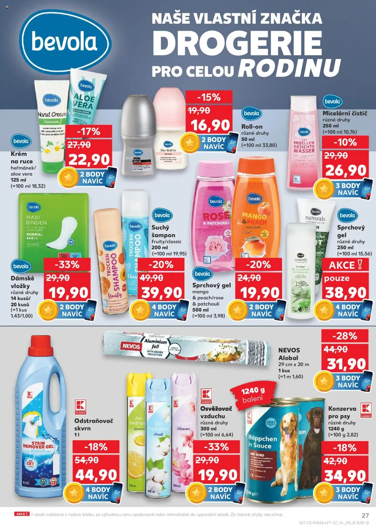 Kaufland leták od 25.06.2025 | Strana: 27 | Produkty: Mango, Konzerva pro psy, Alobal, Body