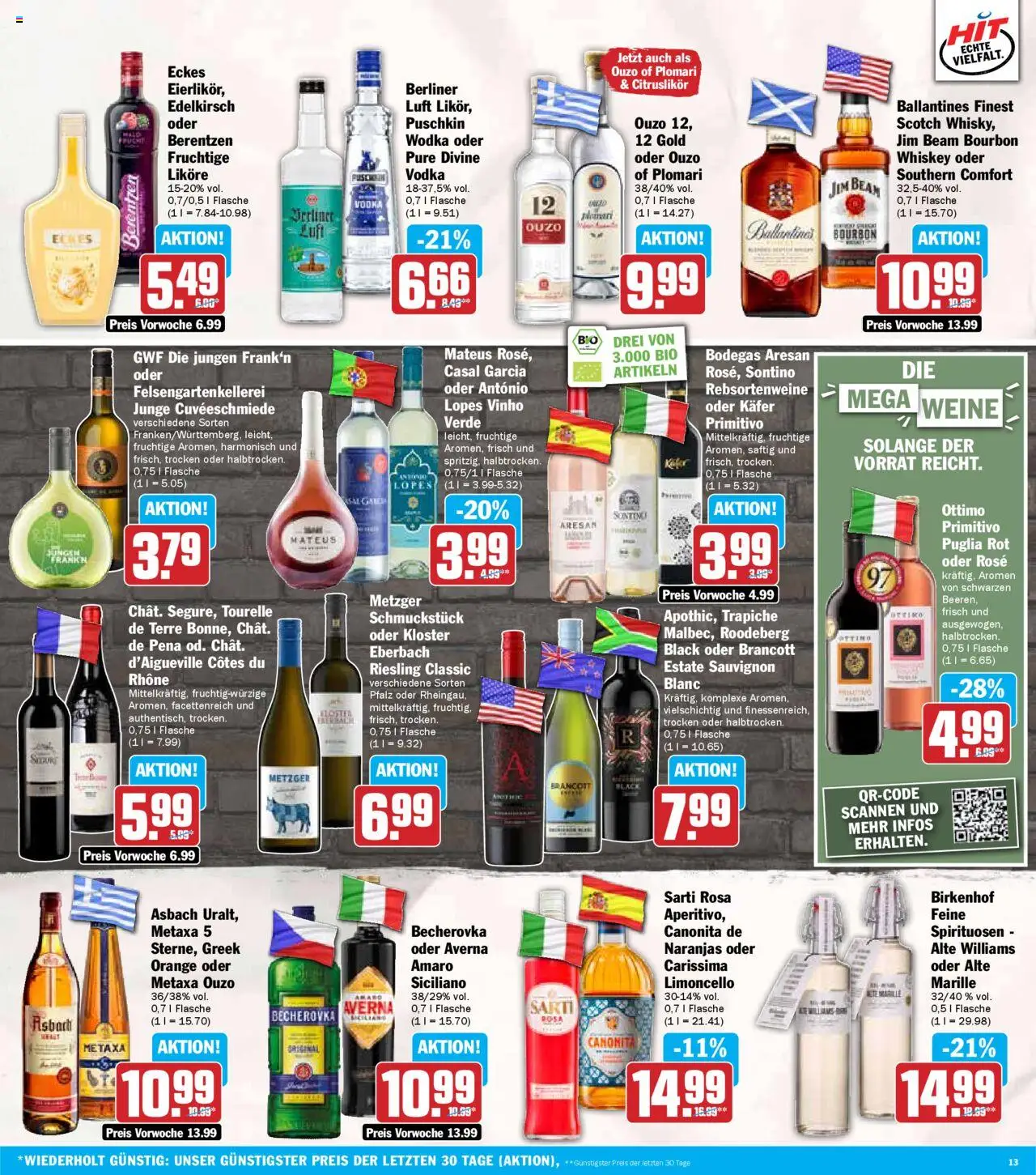 HIT - Rhineland-Palatinate - gültig ab dem 04.08.2025 | Seite: 13 | Produkte: Berliner, Bourbon, Whiskey, Berentzen