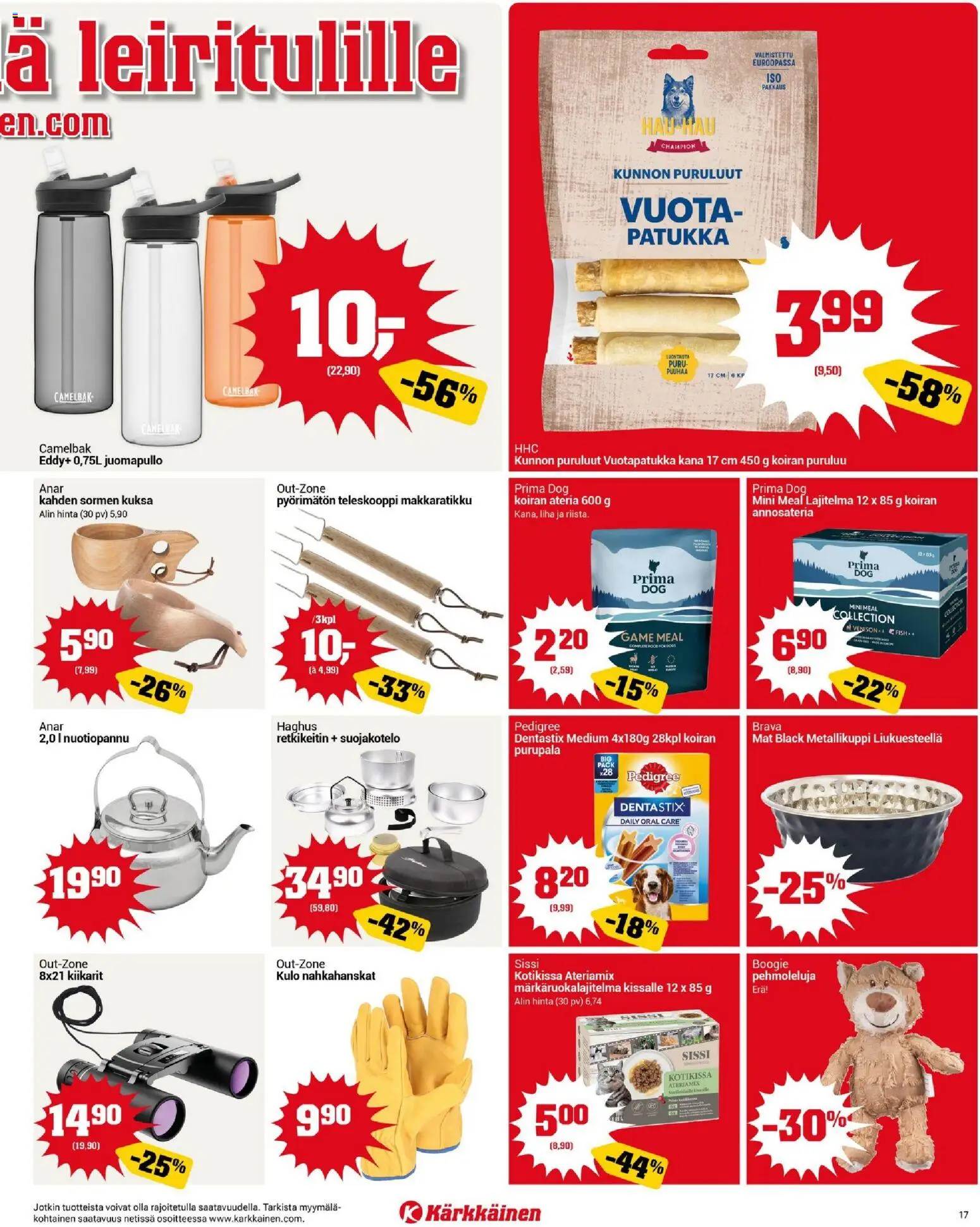 Kärkkäinen tarjoukset – voimassa 23.04.2026 alkaen | Sivu: 17 | Tuotteet: Retkikeitin, Kana, Kiikarit