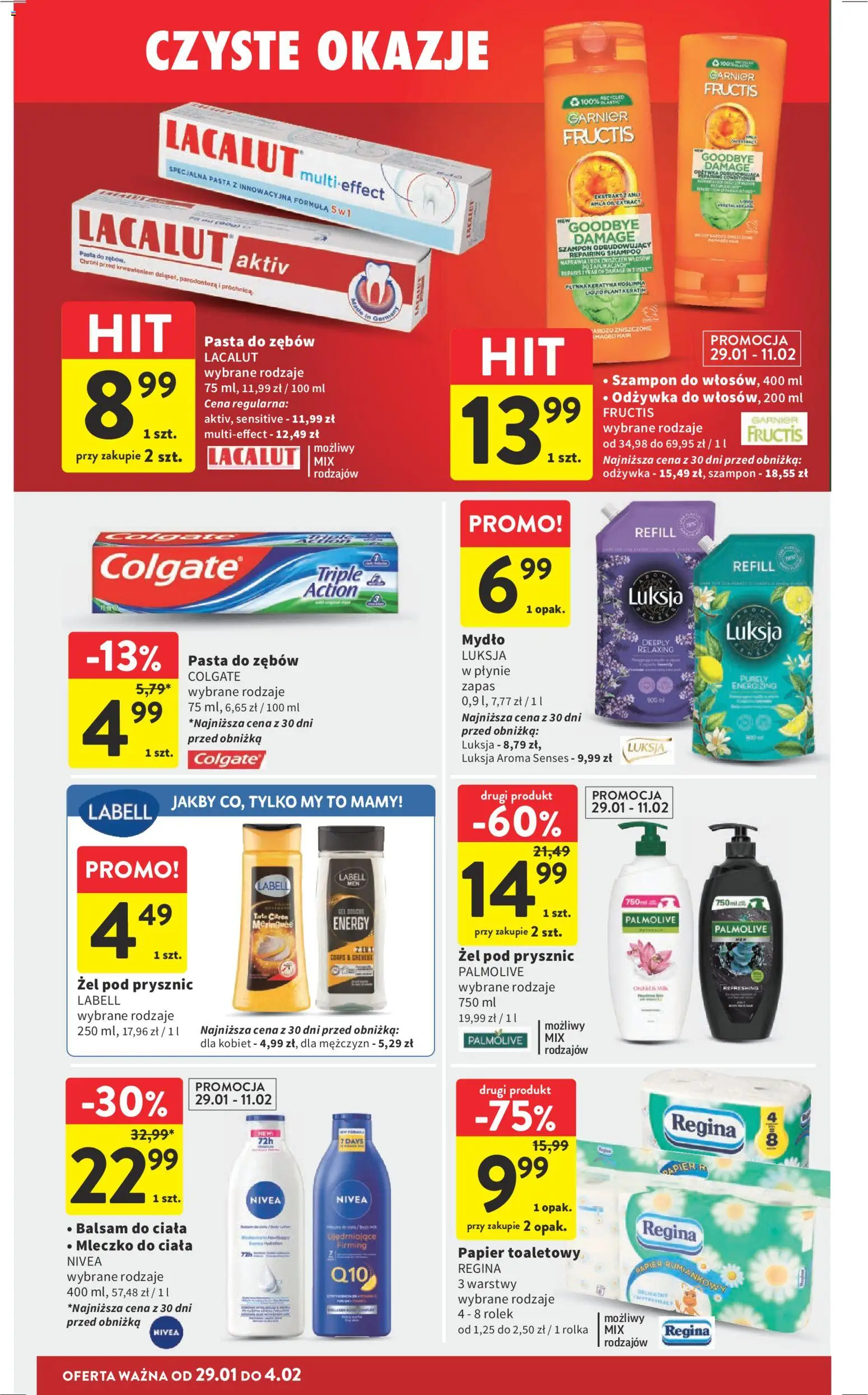 Intermarche Gazetka od 29.01.2026 | Strona: 37 | Produkty: Prysznic, Szampon, Żel pod prysznic, Pasta do zębów