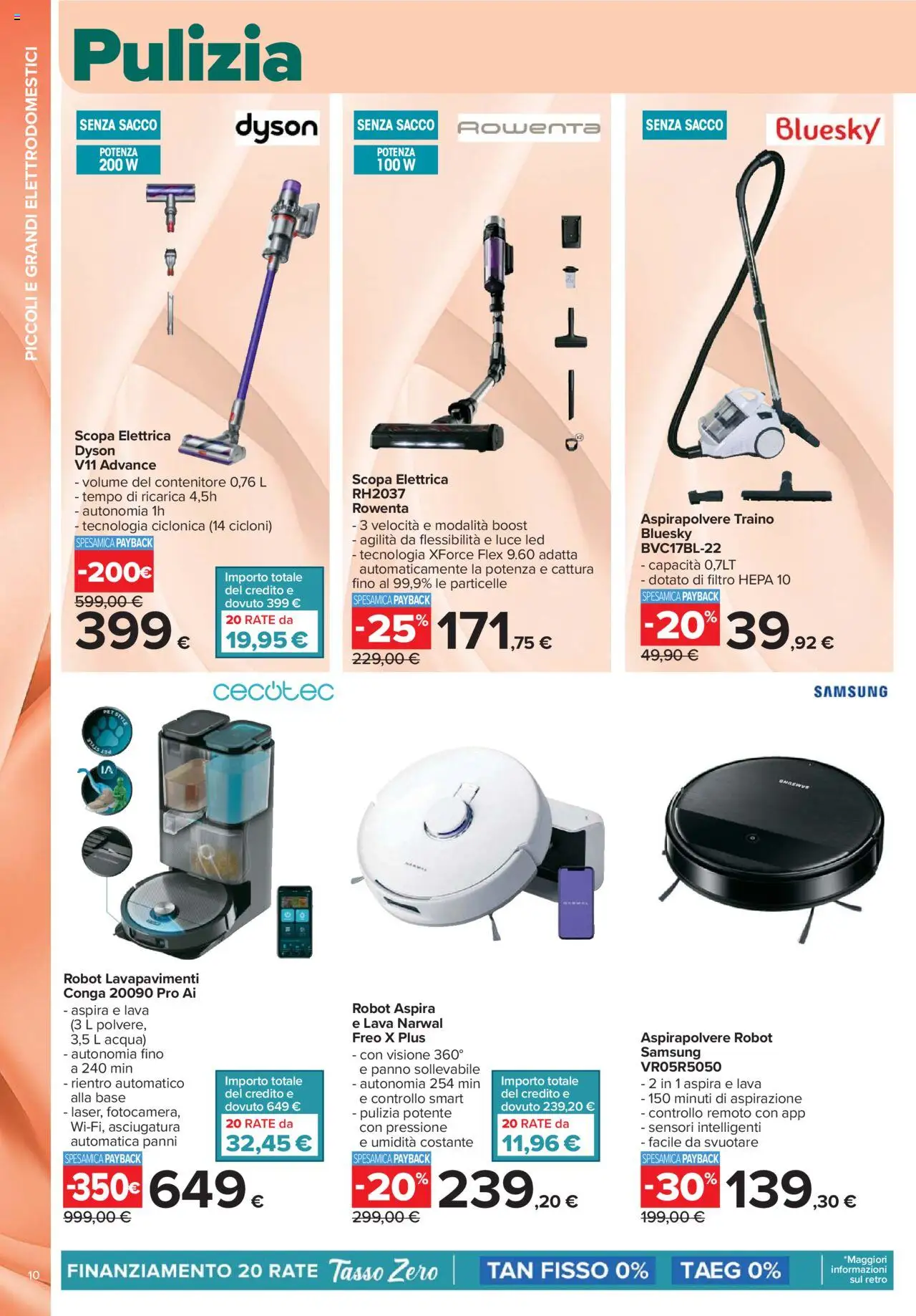 Volantino Carrefour del 01.09.2025 | Pagina: 10 | Prodotti: Acqua, Aspirapolvere, Robot, Dyson