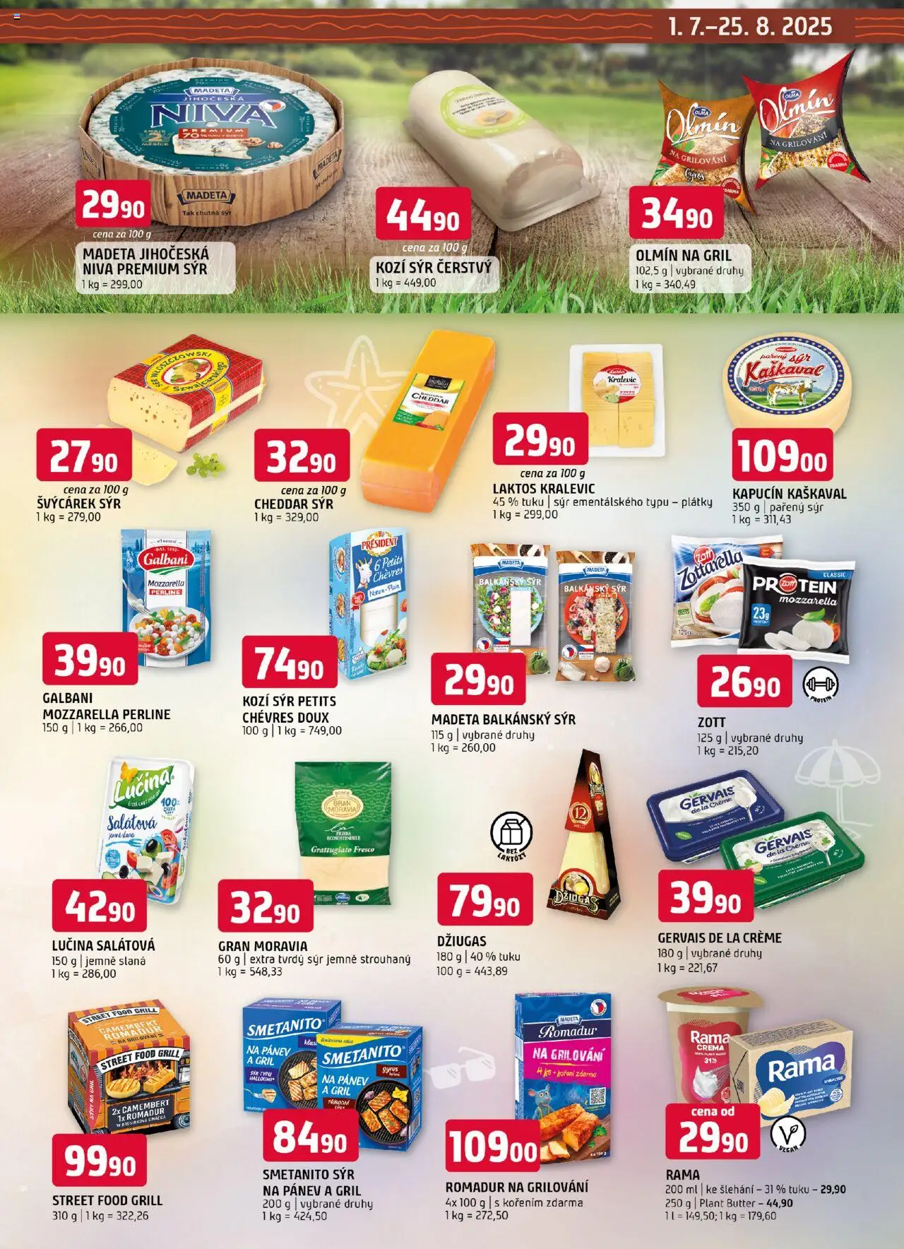 Terno leták - Letní speciál od 01.07.2025 | Strana: 3 | Produkty: Sýr na pánev, Koření, Romadur, Cheddar