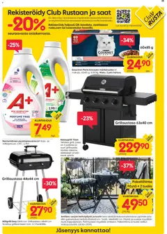 Rusta-mainoslehti voimassa 30.03.2026 alkaen | Sivu: 15 | Tuotteet: Kaasugrilli, Kahvipöytä, Pöytä, Hiiligrilli