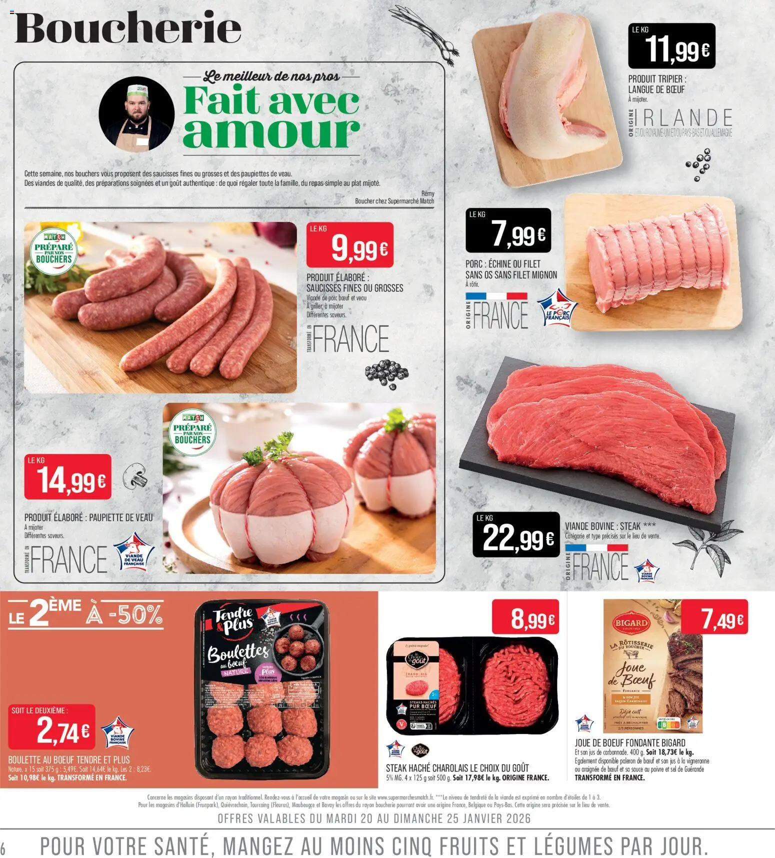 {H1} | Page: 6 | Produits: Sel, Viande, Filet mignon, Viande bovine