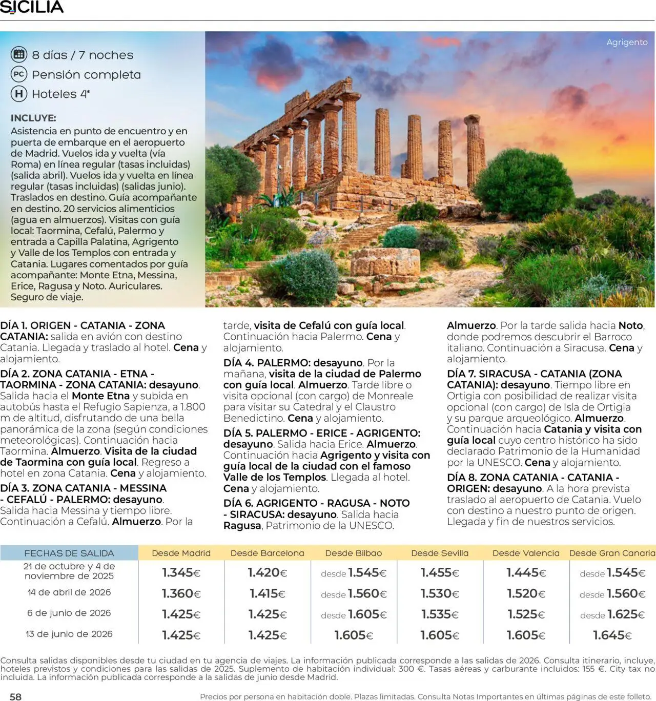 Viajes El Corte Inglés - Club de Vacaciones - Vacaciones Económicas Personalizado │ válido desde el 01.09.2025 | Página: 58