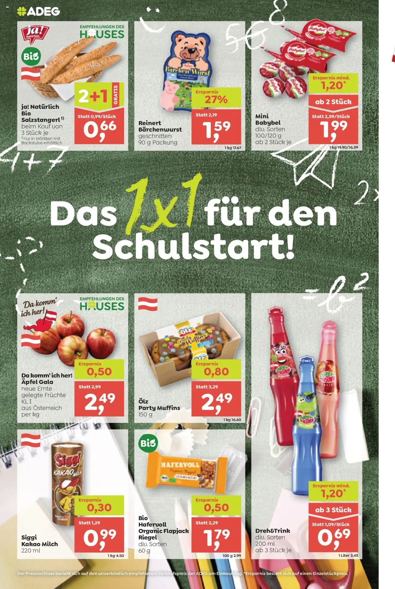 ADEG Flugblatt gültig ab 21.08.2025 | Seite: 10 | Produkte: Milch, Äpfel