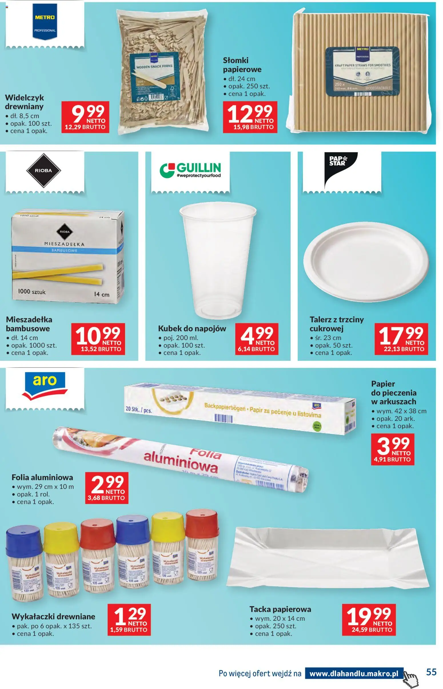 Makro Gazetka - Dystrybucja do sklepów od 07.01.2026 | Strona: 55 | Produkty: Papier do pieczenia, Słomki