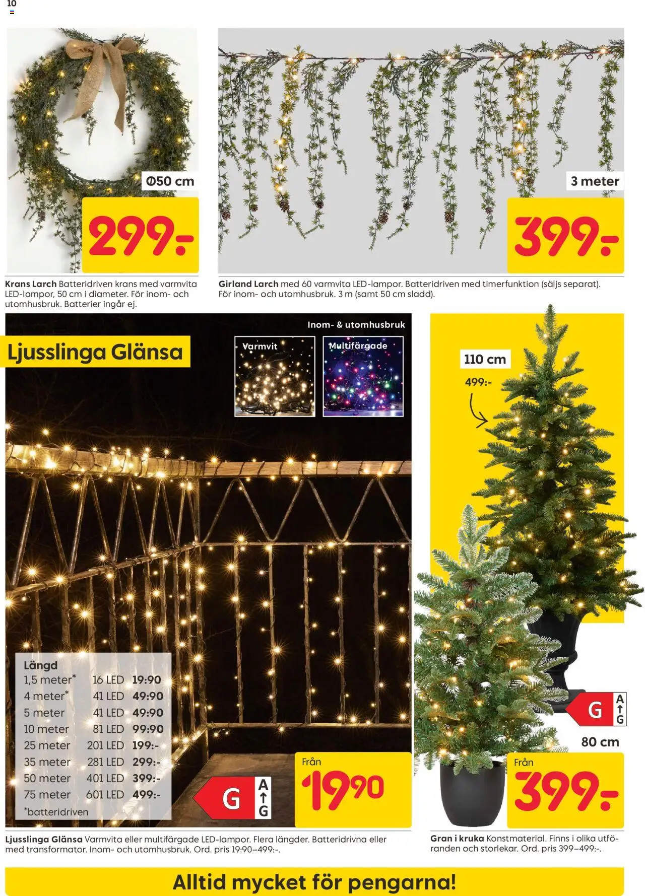 Rusta reklamblad aktuell från 06.10.2025 | Sida: 10 | Produkter: Batterier, Kruka, Ljusslinga