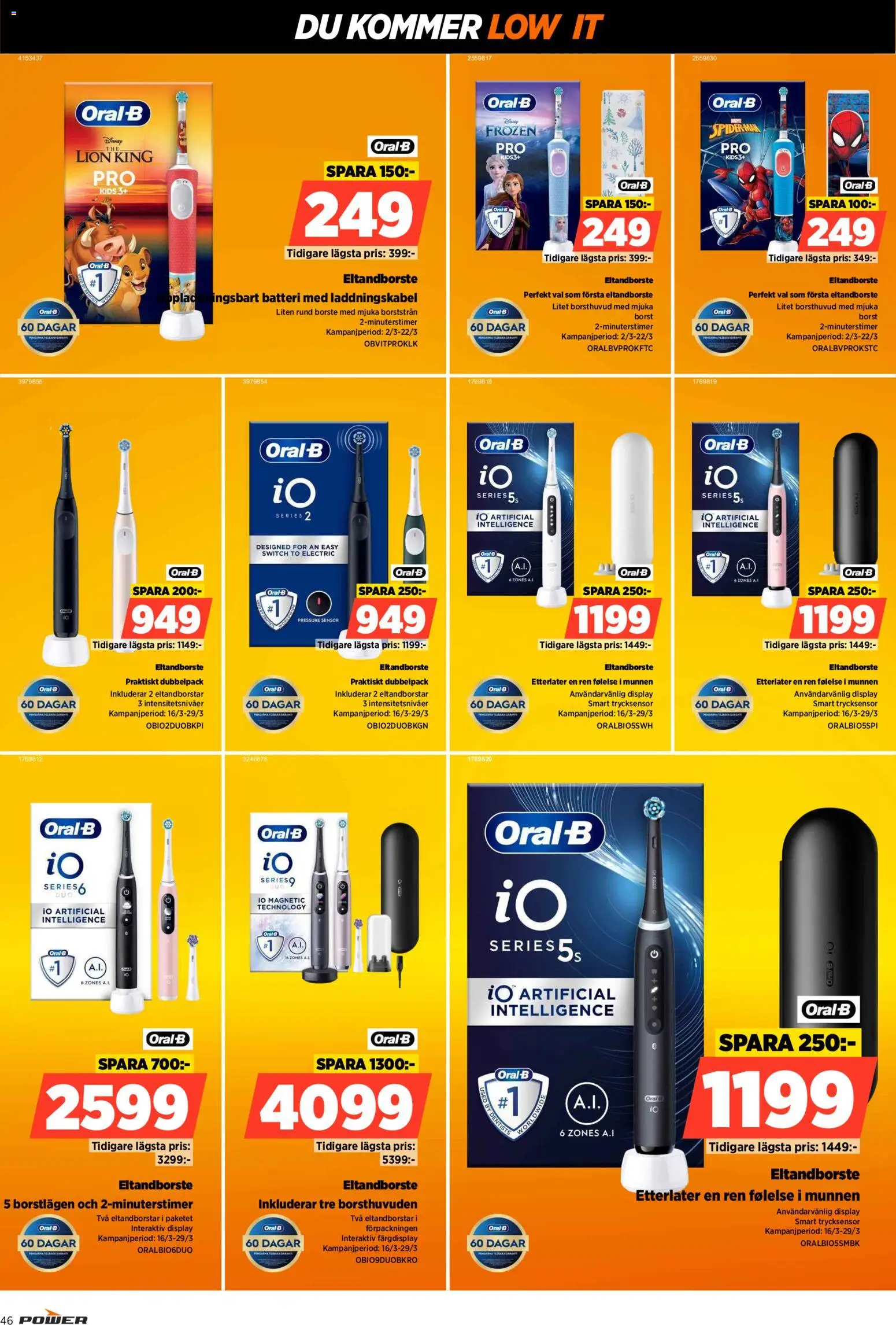 Power reklamblad aktuell från 16.03.2026 | Sida: 46 | Produkter: Eltandborste, Batteri