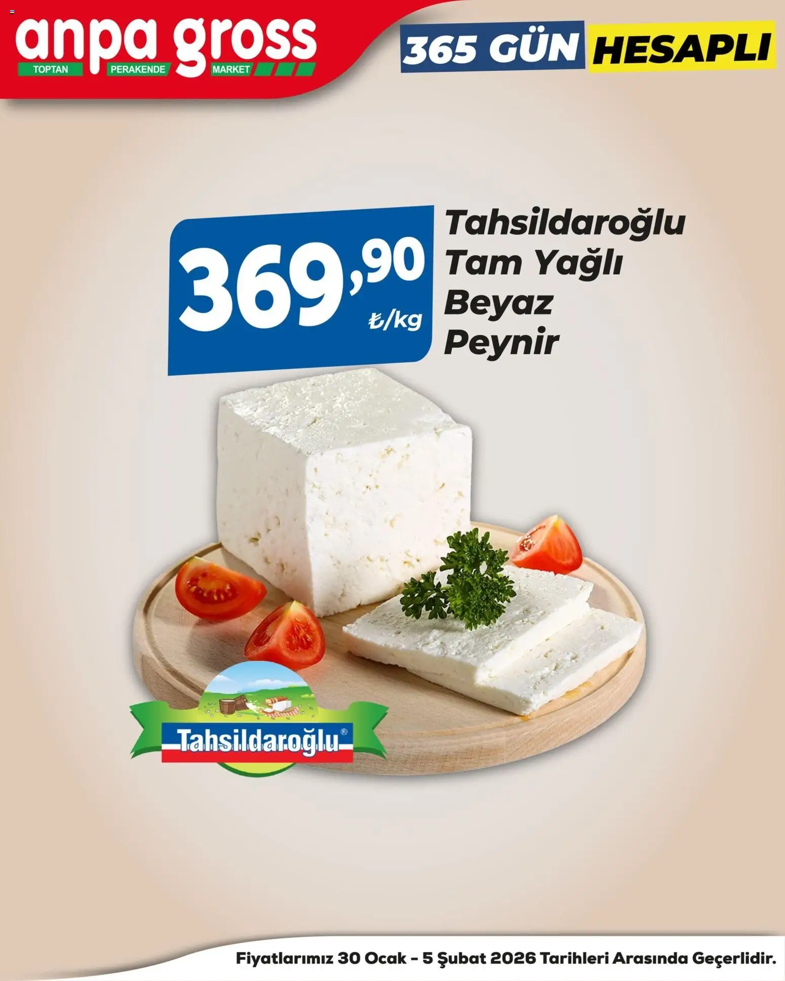 Anpa Gross Katalog - 30.01.2026 tarihinden itibaren geçerlidir | Sayfa: 1 | Ürünler: Peynir, Ocak