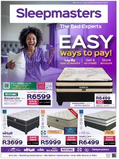 Sleepmasters specials catalogue – valid from 16.10.2025