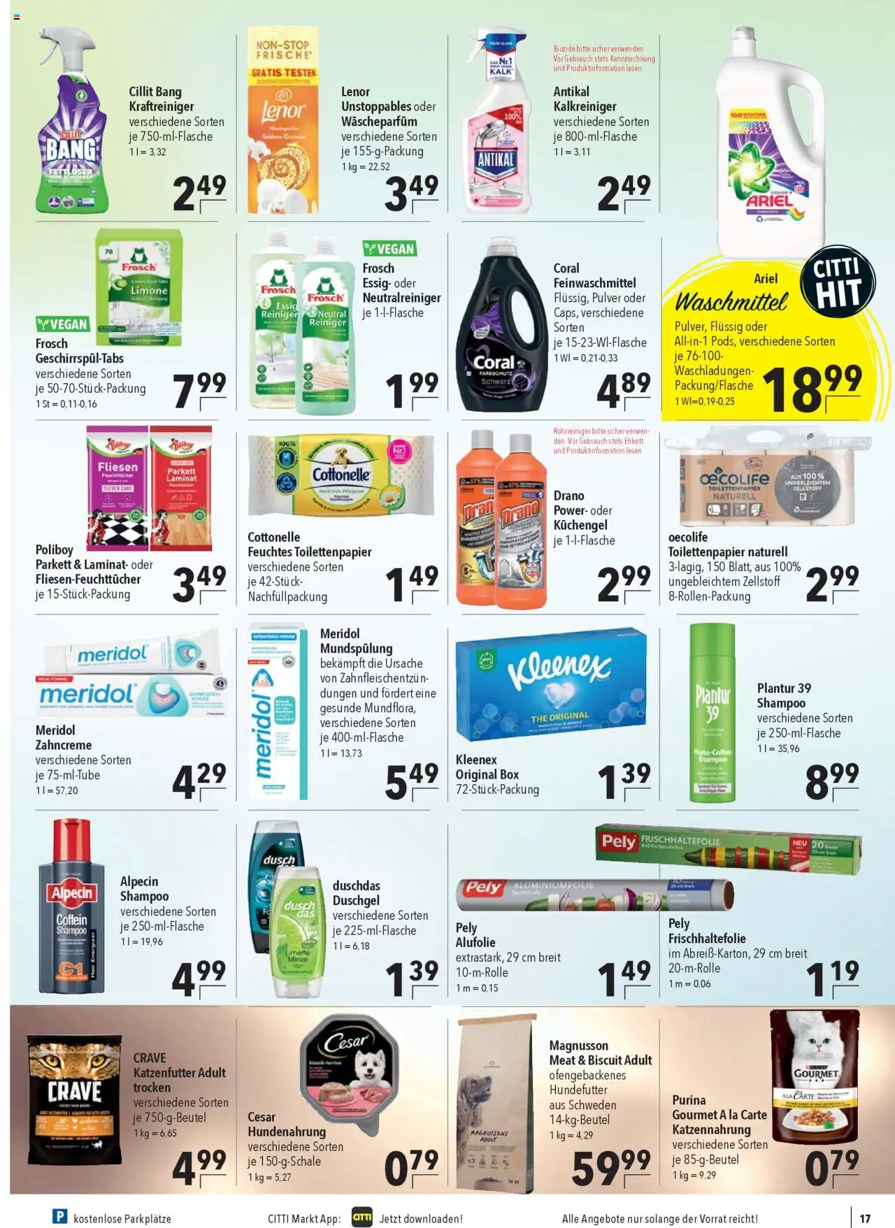 CITTI Markt Prospekt 	 - gültig ab dem 27.08.2025 | Seite: 19 | Produkte: Katzenfutter, Orchidee, Coral, Duschgel